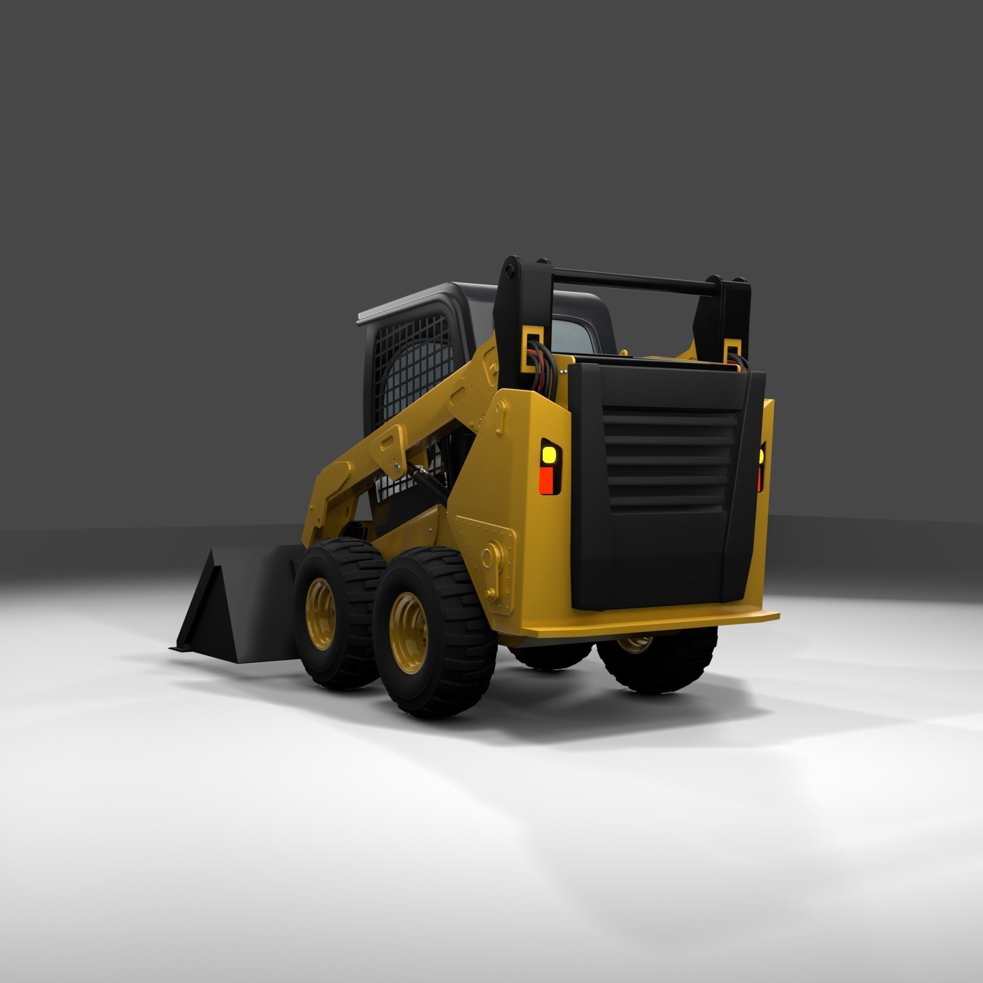 Realistic Skid Steer Loader 3D Model PBR Game Ready Free 3D model_4