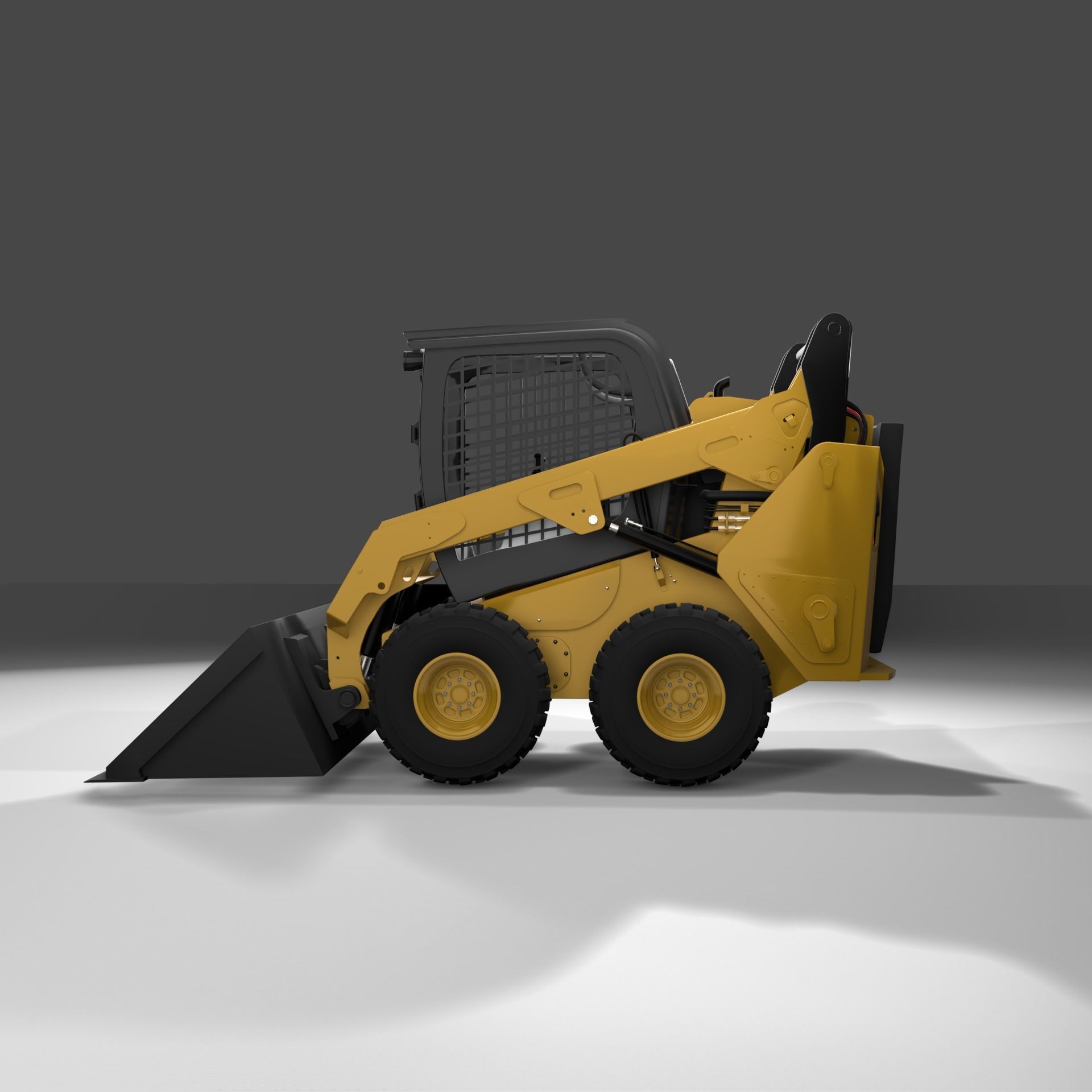 Realistic Skid Steer Loader 3D Model PBR Game Ready Free 3D model_3