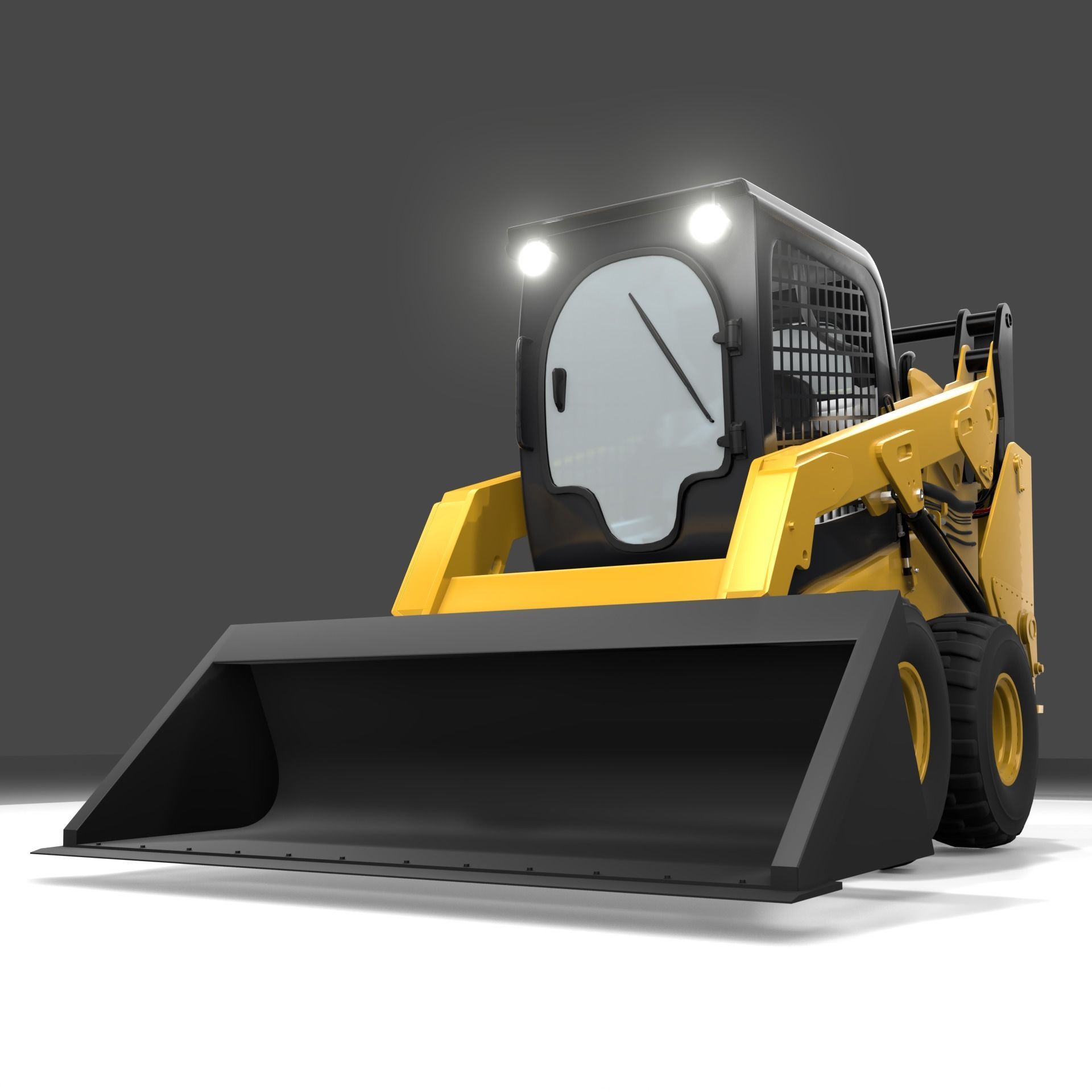 Realistic Skid Steer Loader 3D Model PBR Game Ready Free 3D model_11