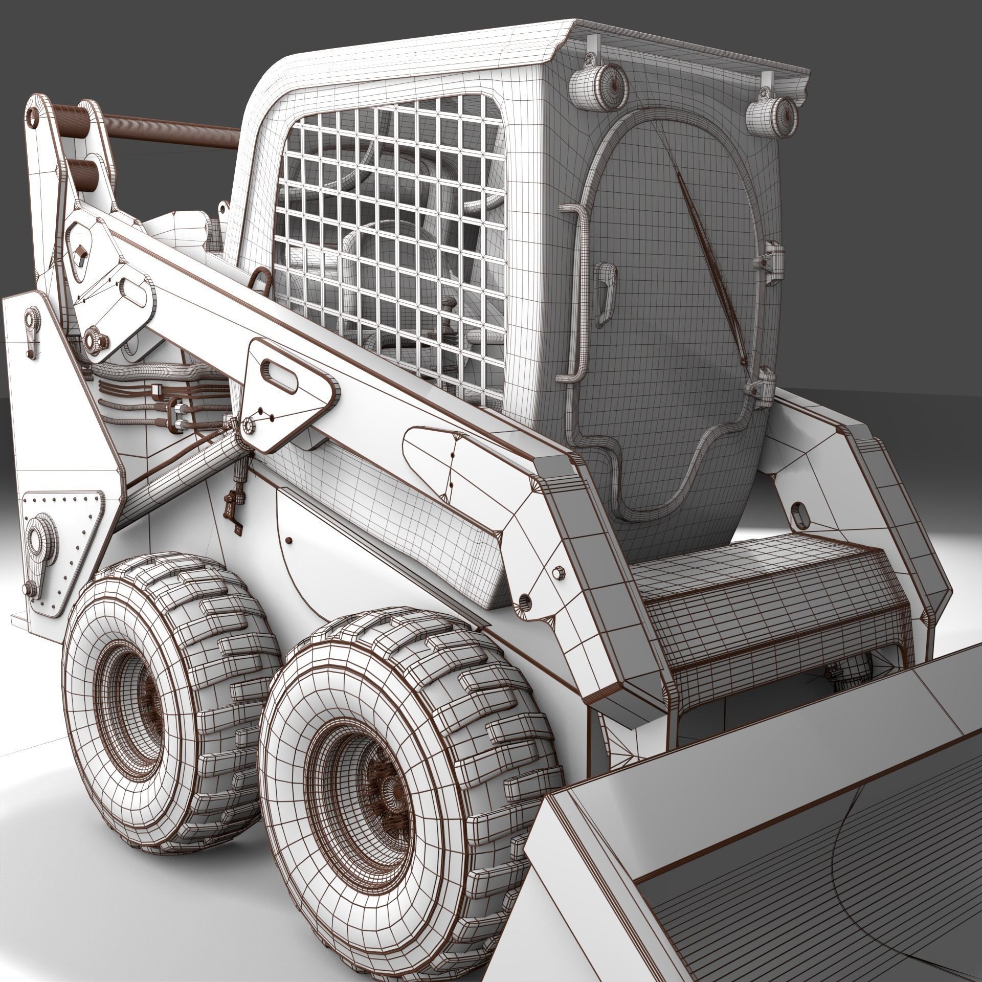 Realistic Skid Steer Loader 3D Model PBR Game Ready Free 3D model_22