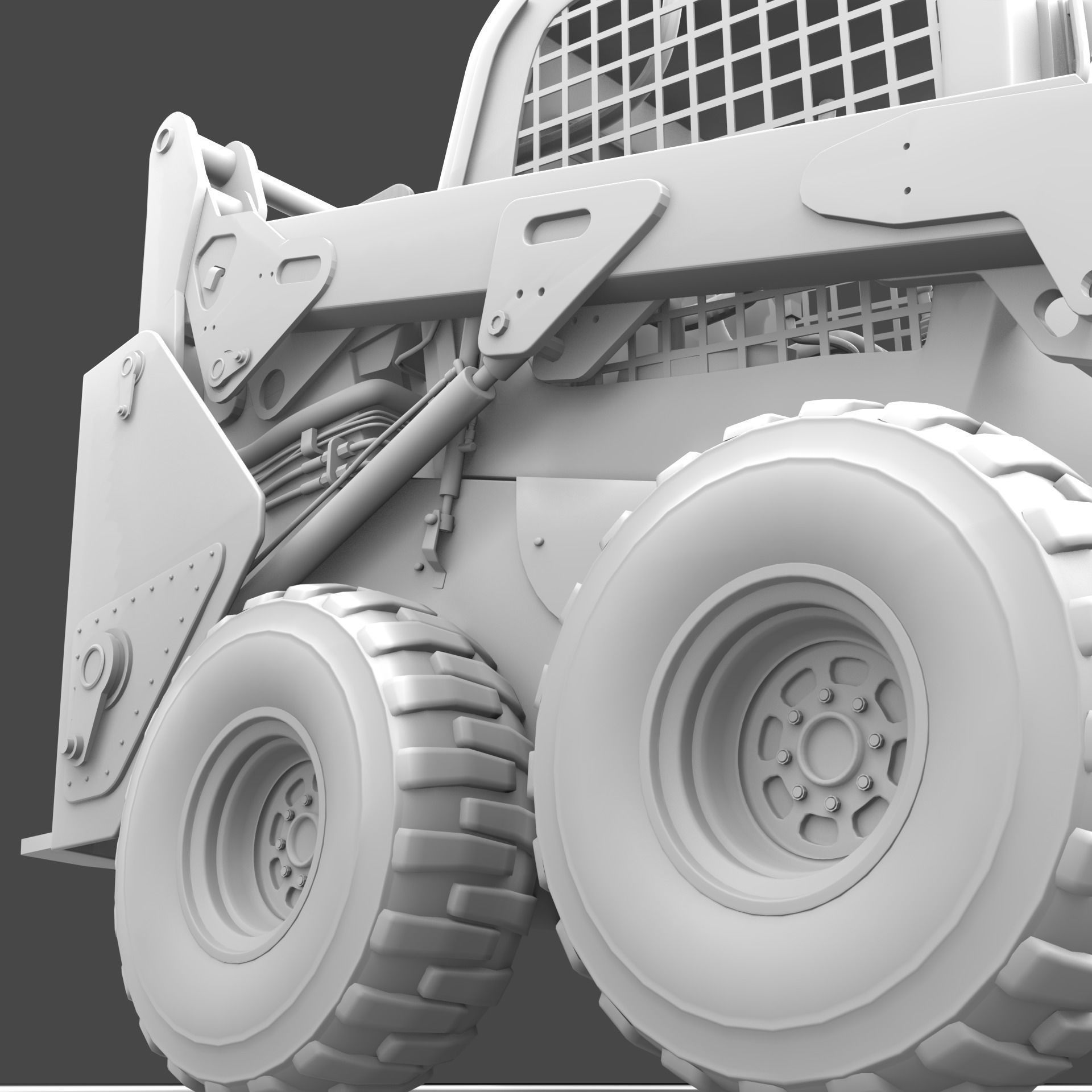 Realistic Skid Steer Loader 3D Model PBR Game Ready Free 3D model_18