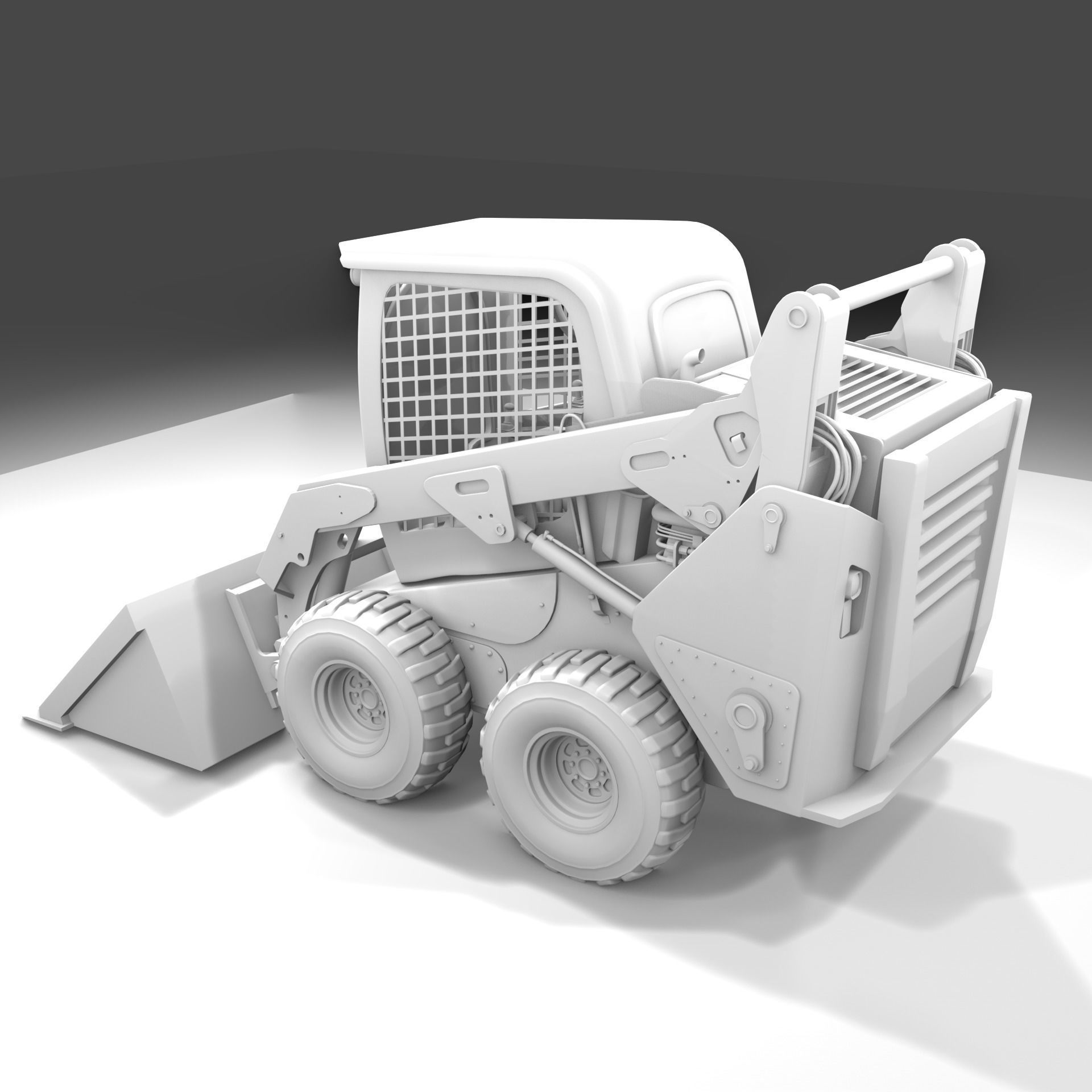 Realistic Skid Steer Loader 3D Model PBR Game Ready Free 3D model_19