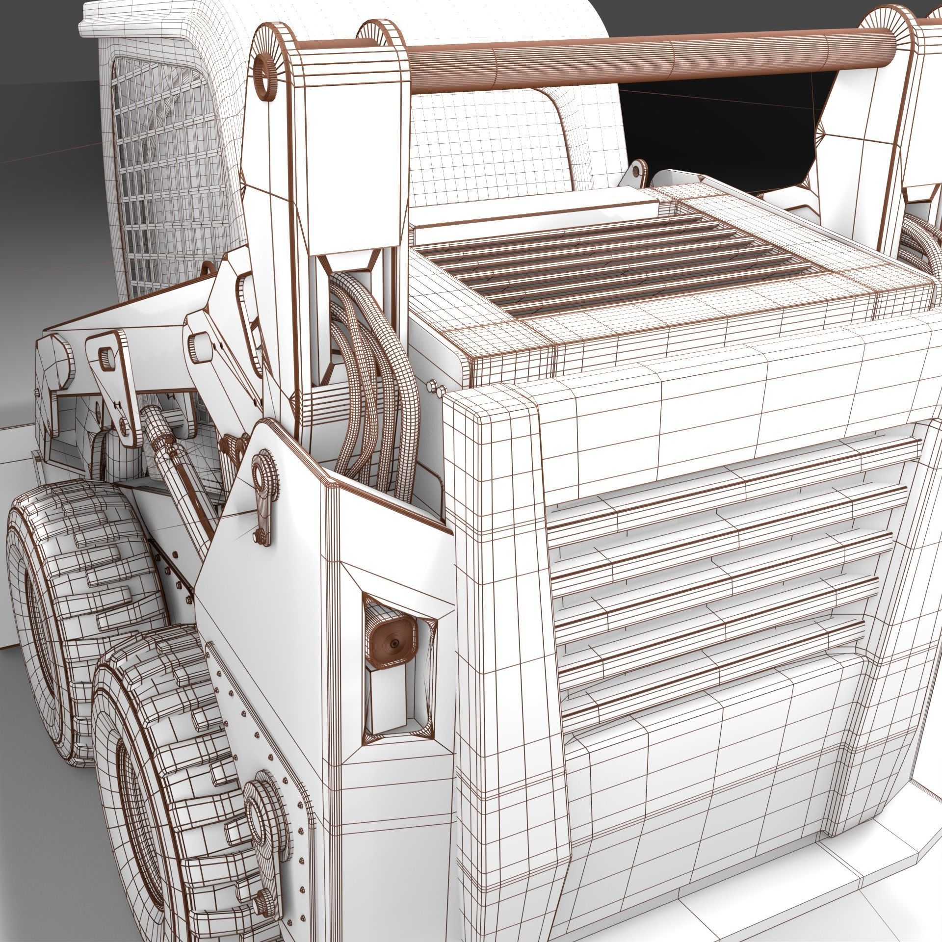 Realistic Skid Steer Loader 3D Model PBR Game Ready Free 3D model_24