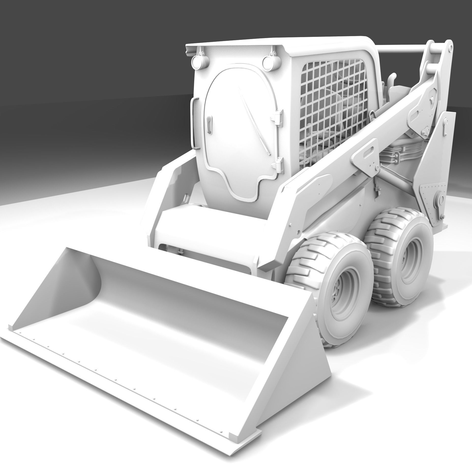 Realistic Skid Steer Loader 3D Model PBR Game Ready Free 3D model_20