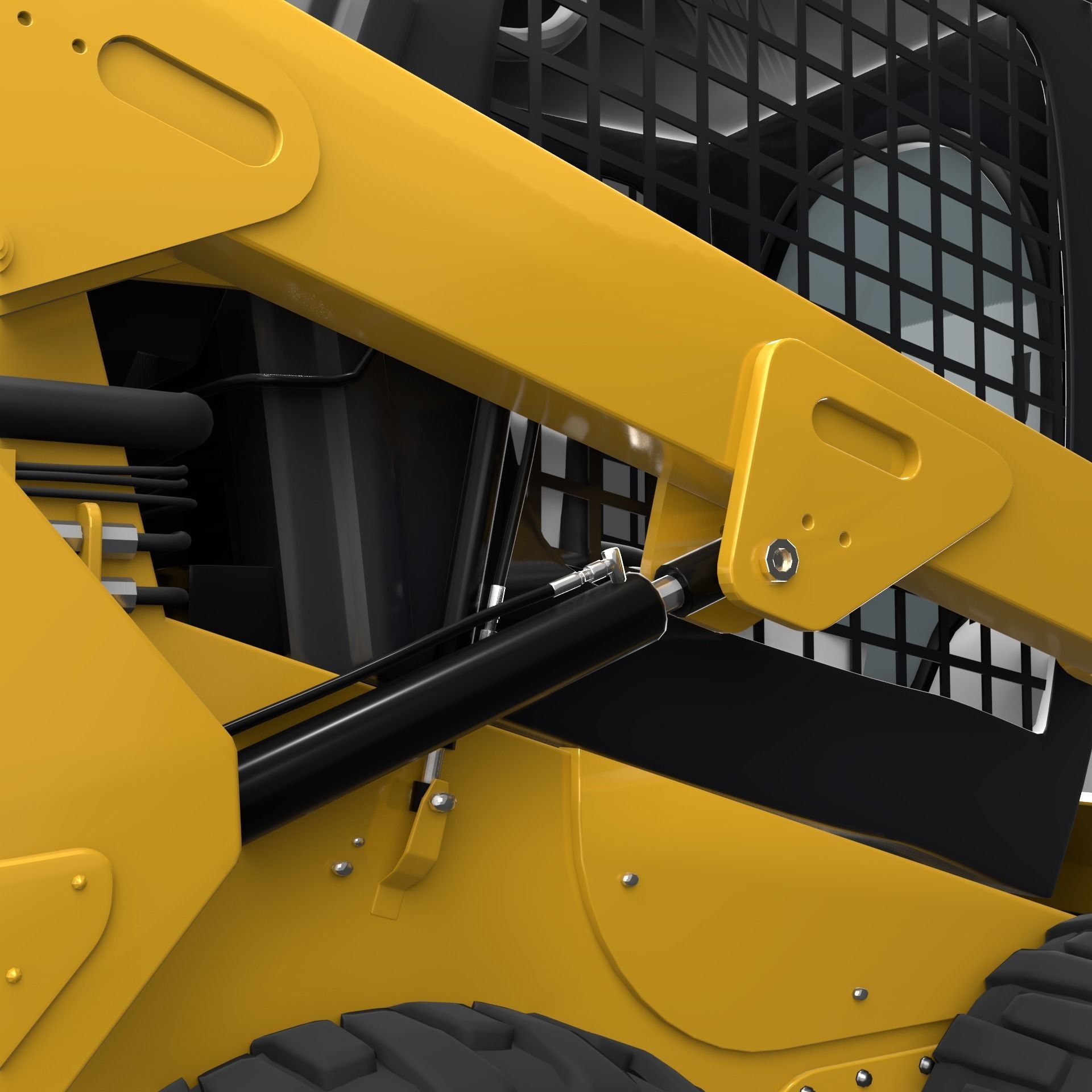 Realistic Skid Steer Loader 3D Model PBR Game Ready Free 3D model_9