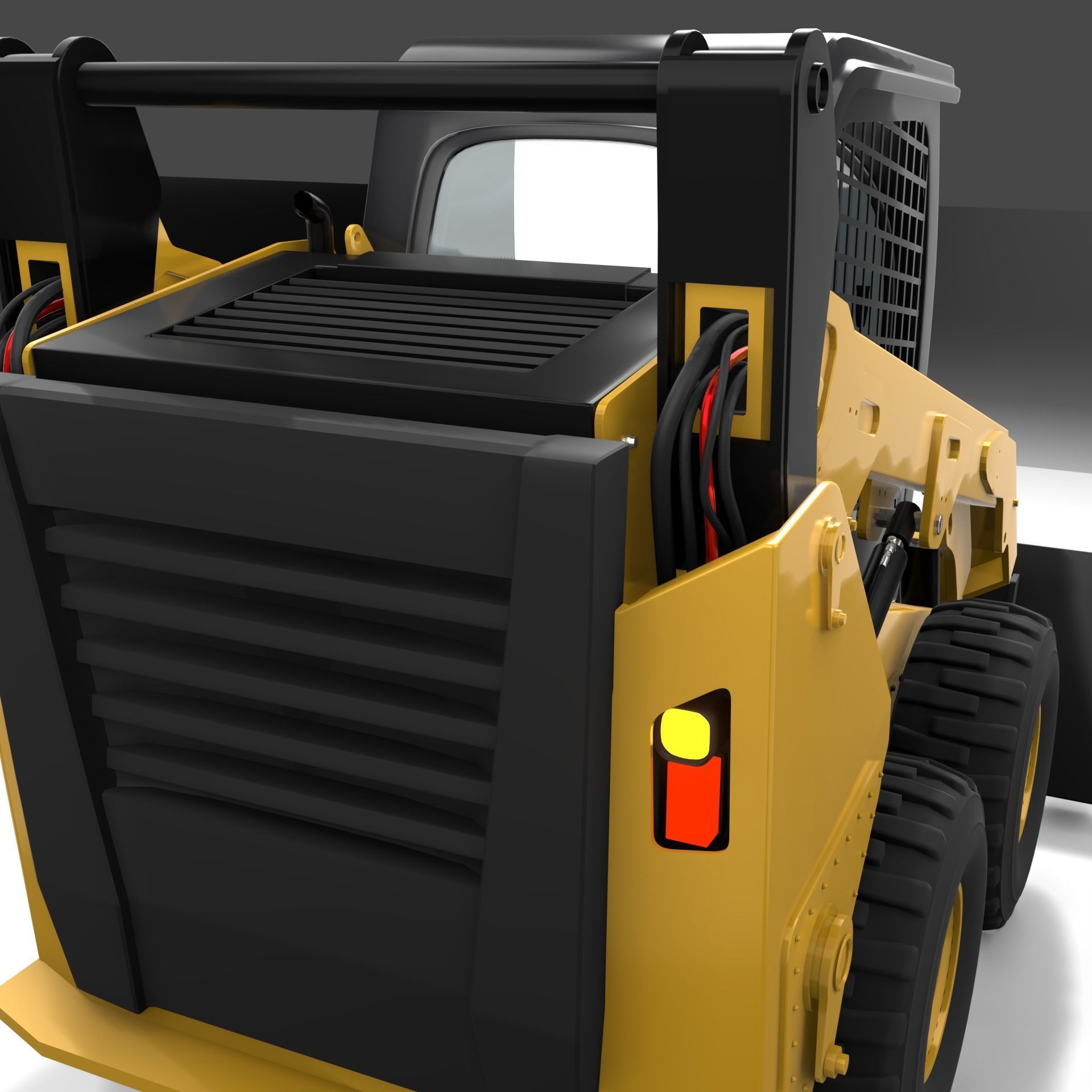 Realistic Skid Steer Loader 3D Model PBR Game Ready Free 3D model_16