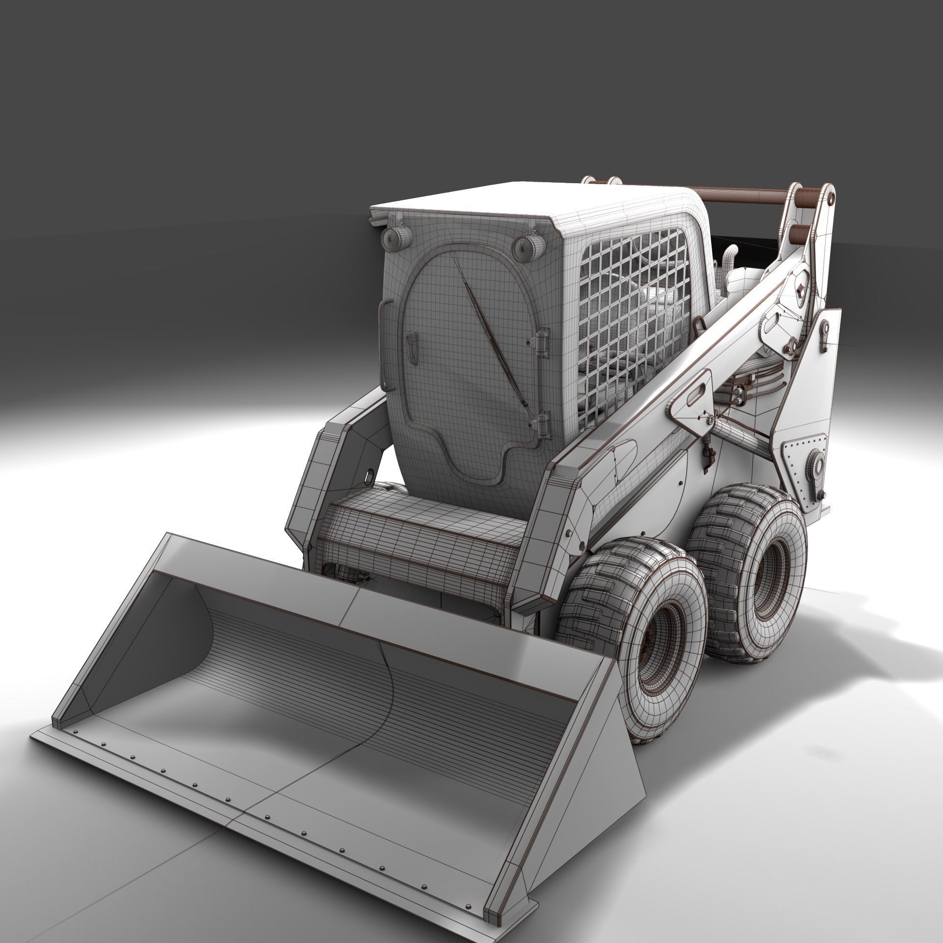 Realistic Skid Steer Loader 3D Model PBR Game Ready Free 3D model_21