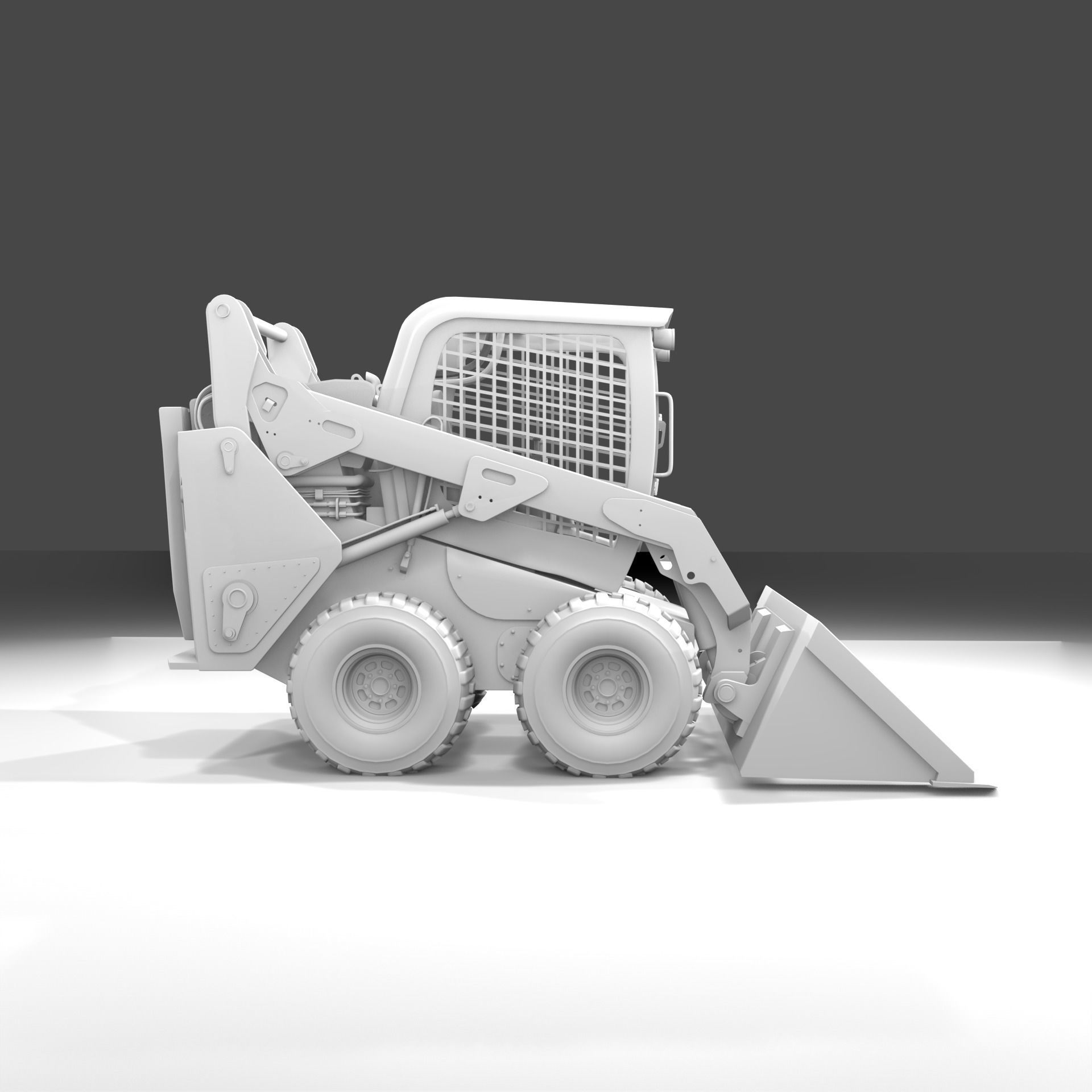 Realistic Skid Steer Loader 3D Model PBR Game Ready Free 3D model_17
