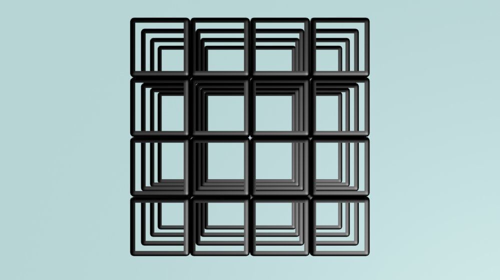 4x4 Scrambled Rubiks Cube 3D model_5