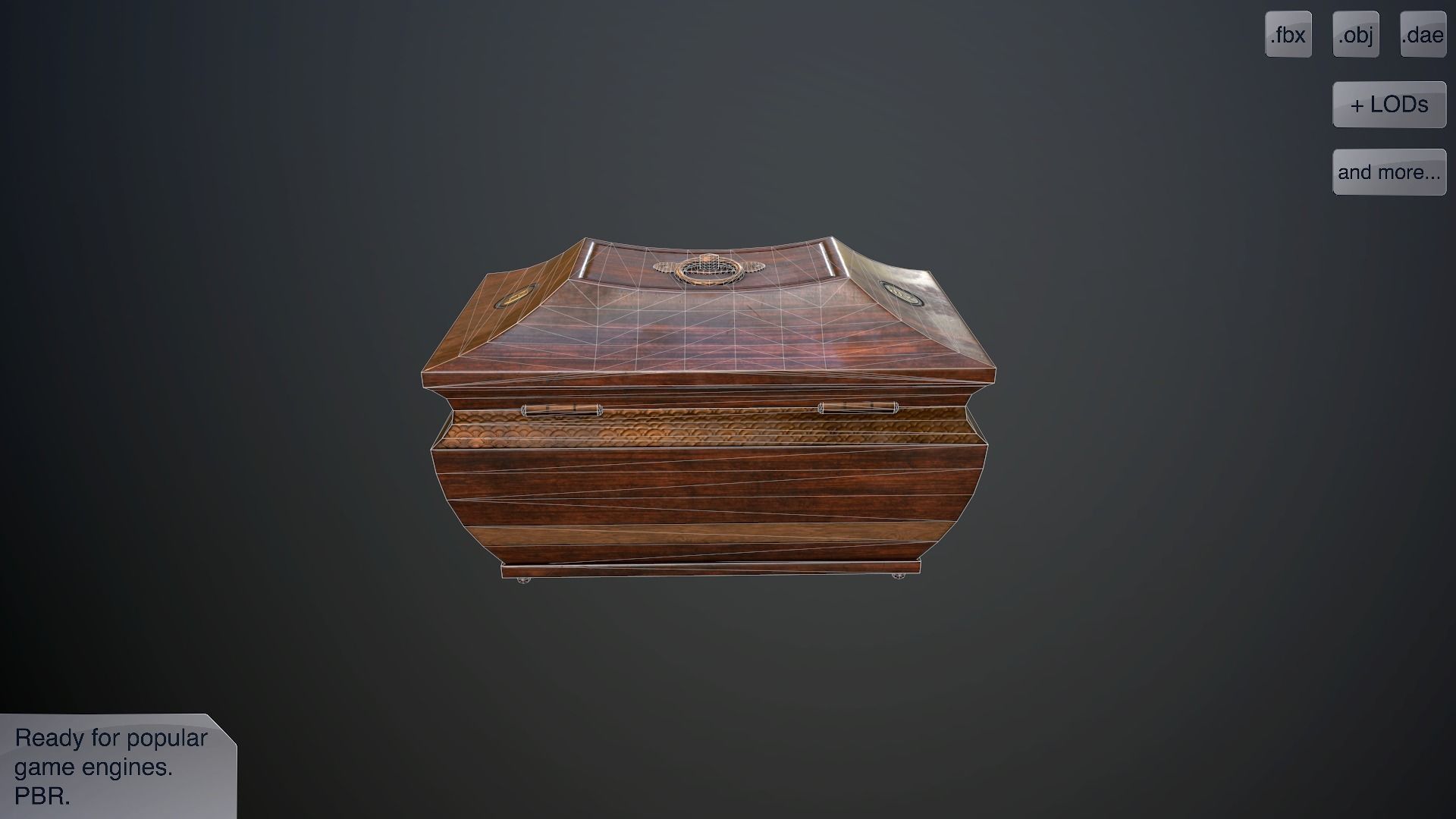 Antique casket Low-poly 3D model_7