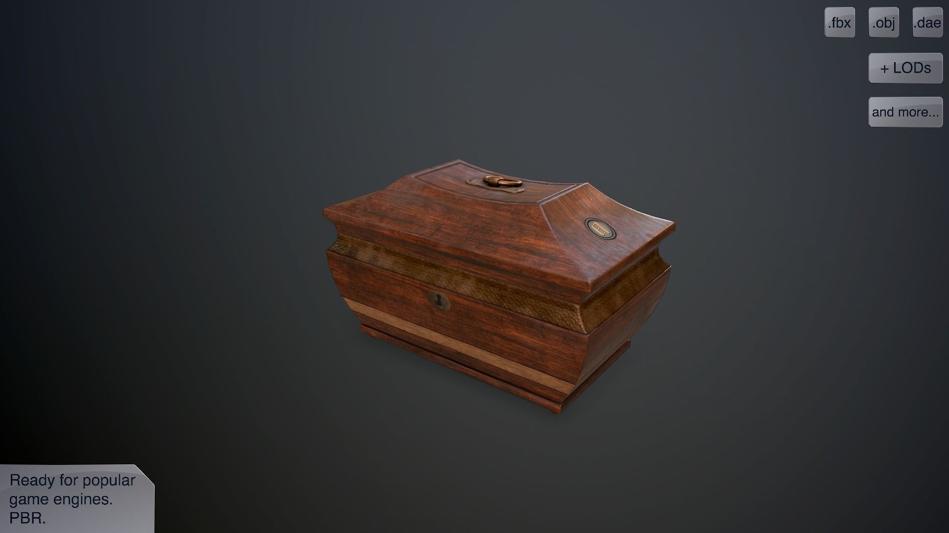 Antique casket Low-poly 3D model_4