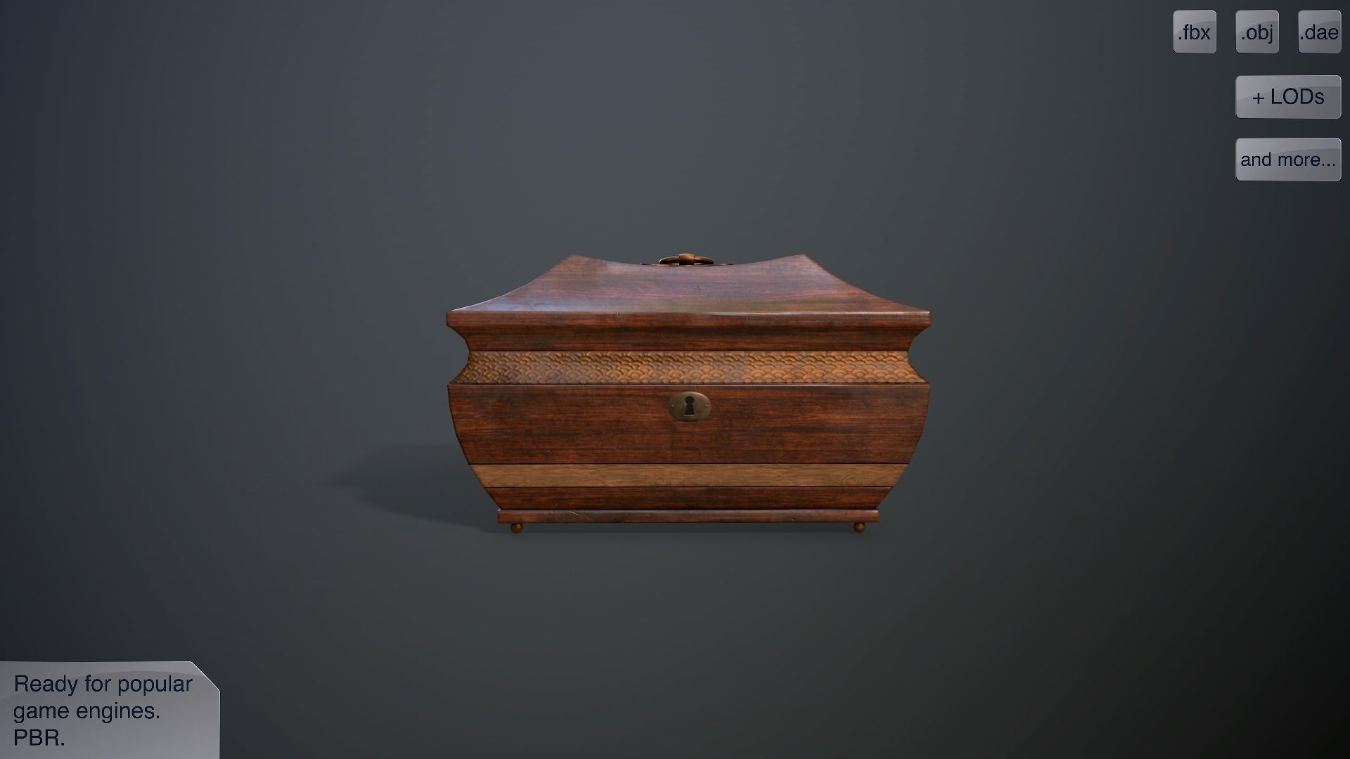 Antique casket Low-poly 3D model_2