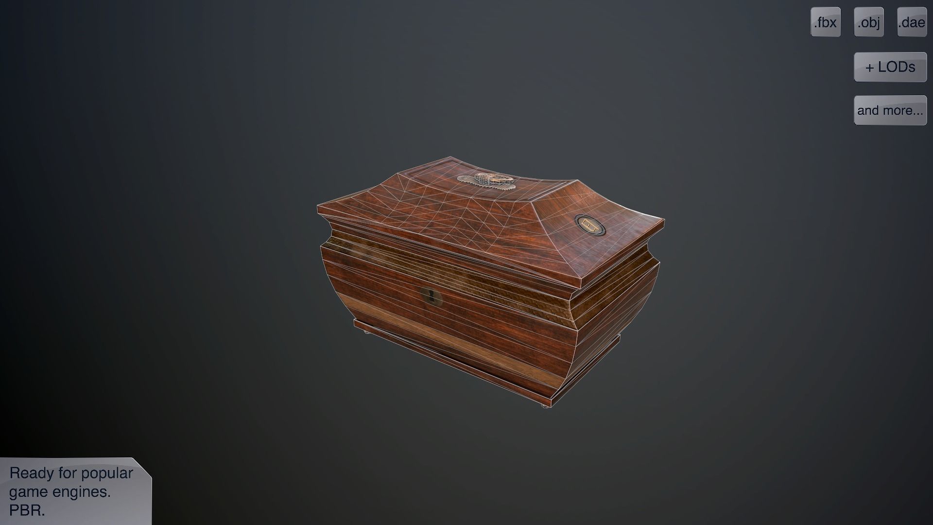 Antique casket Low-poly 3D model_5