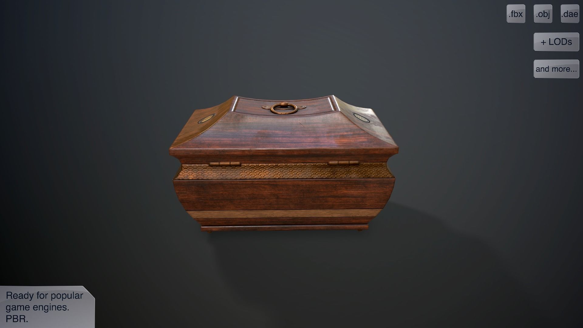 Antique casket Low-poly 3D model_6