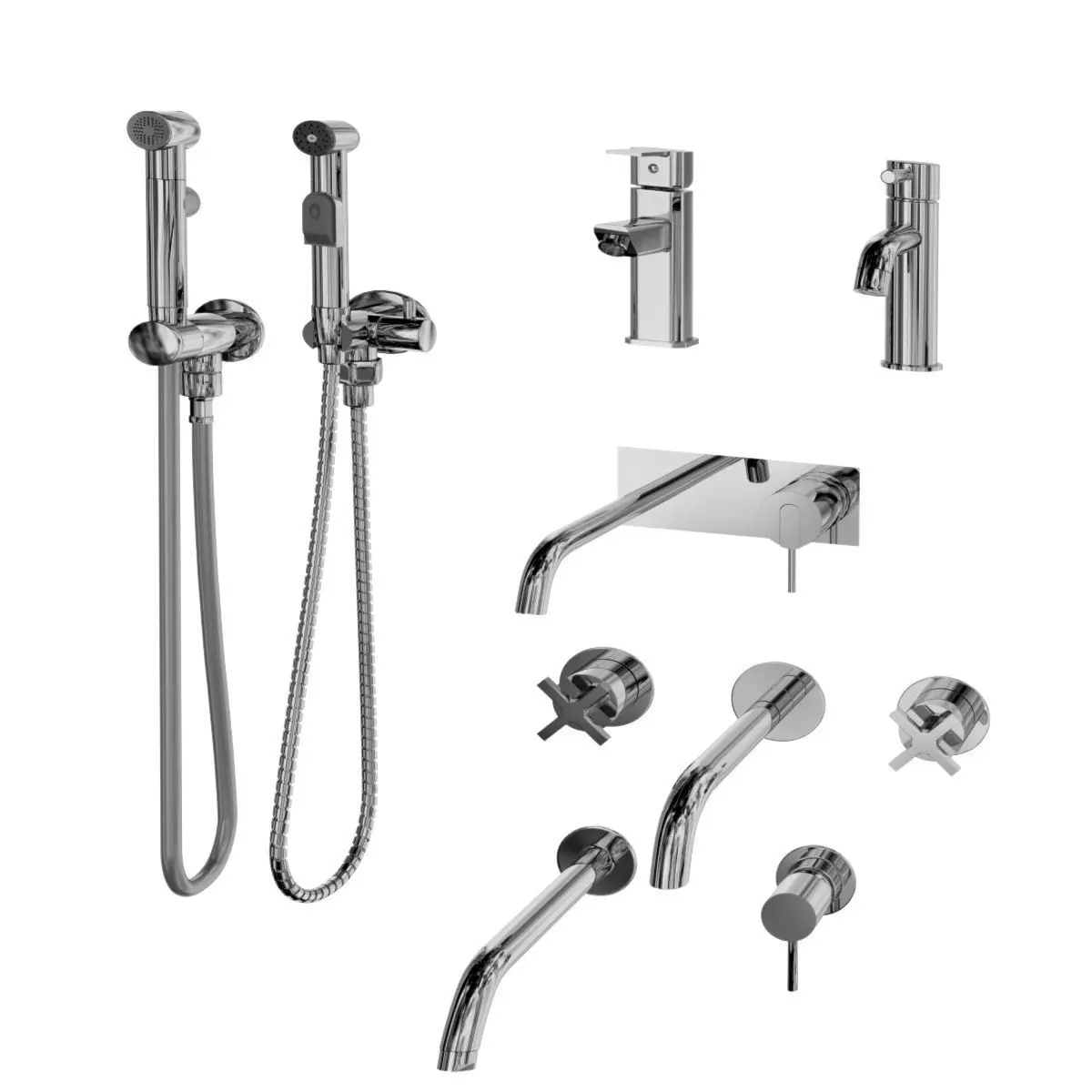 Hygienic shower 3D model_0