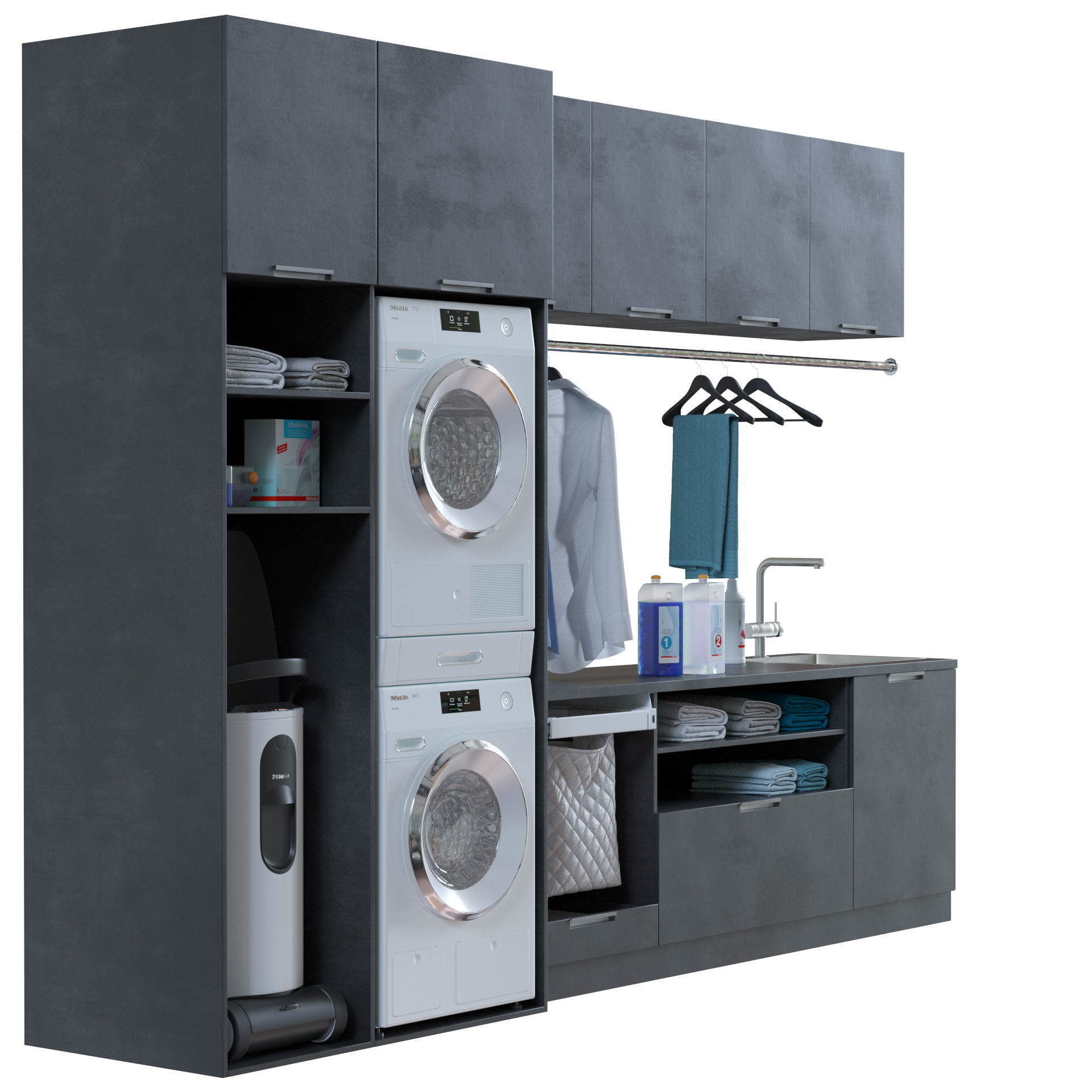 Miele Laundry Set 3D model_2