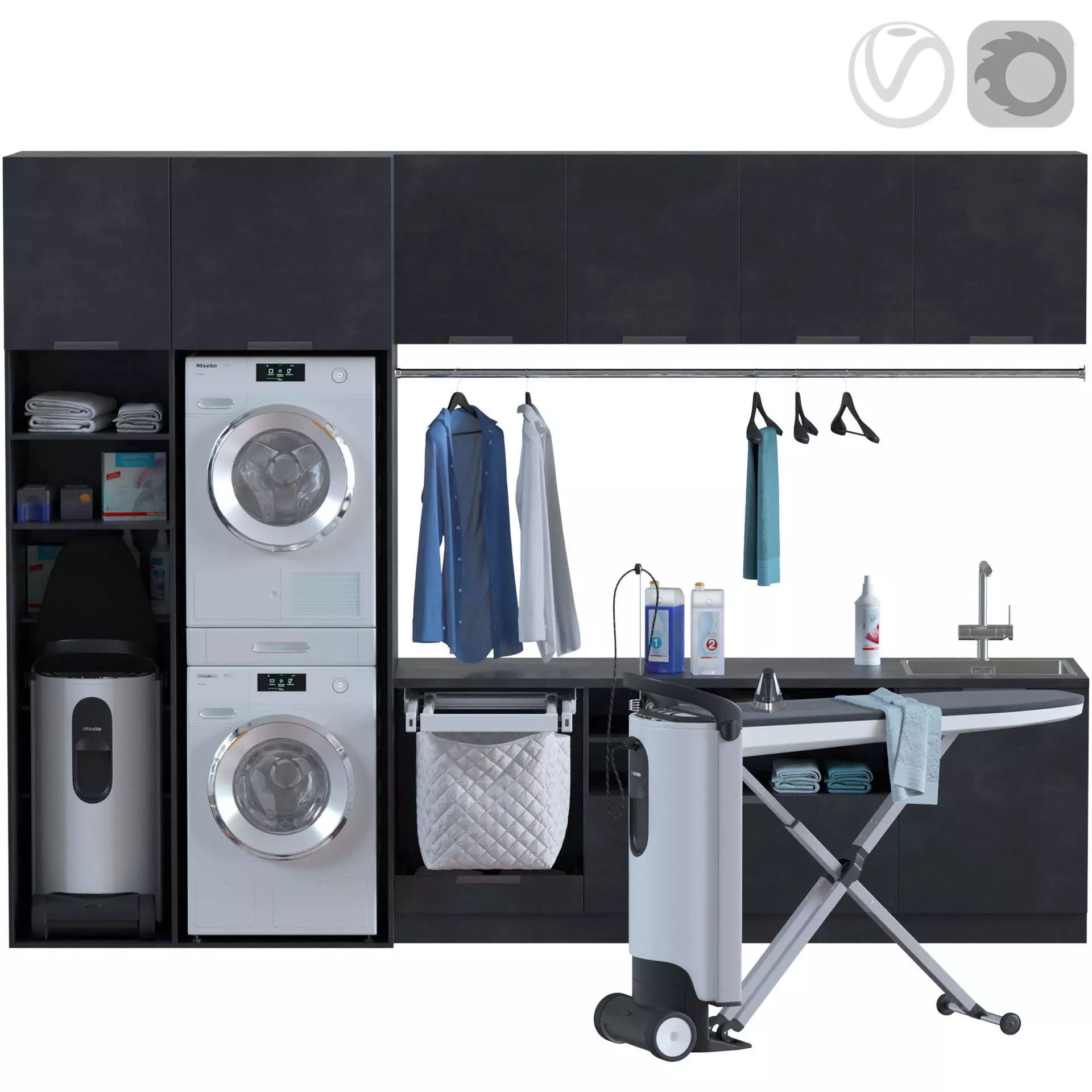 Miele Laundry Set 3D model_0