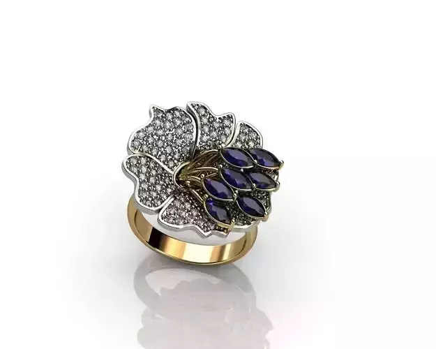 Flower Rings 01 3D print model