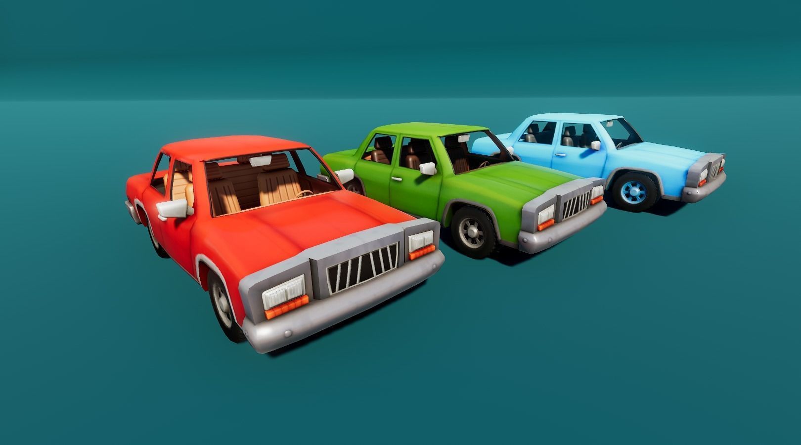 Stylized Cars Low-poly 3D model_7