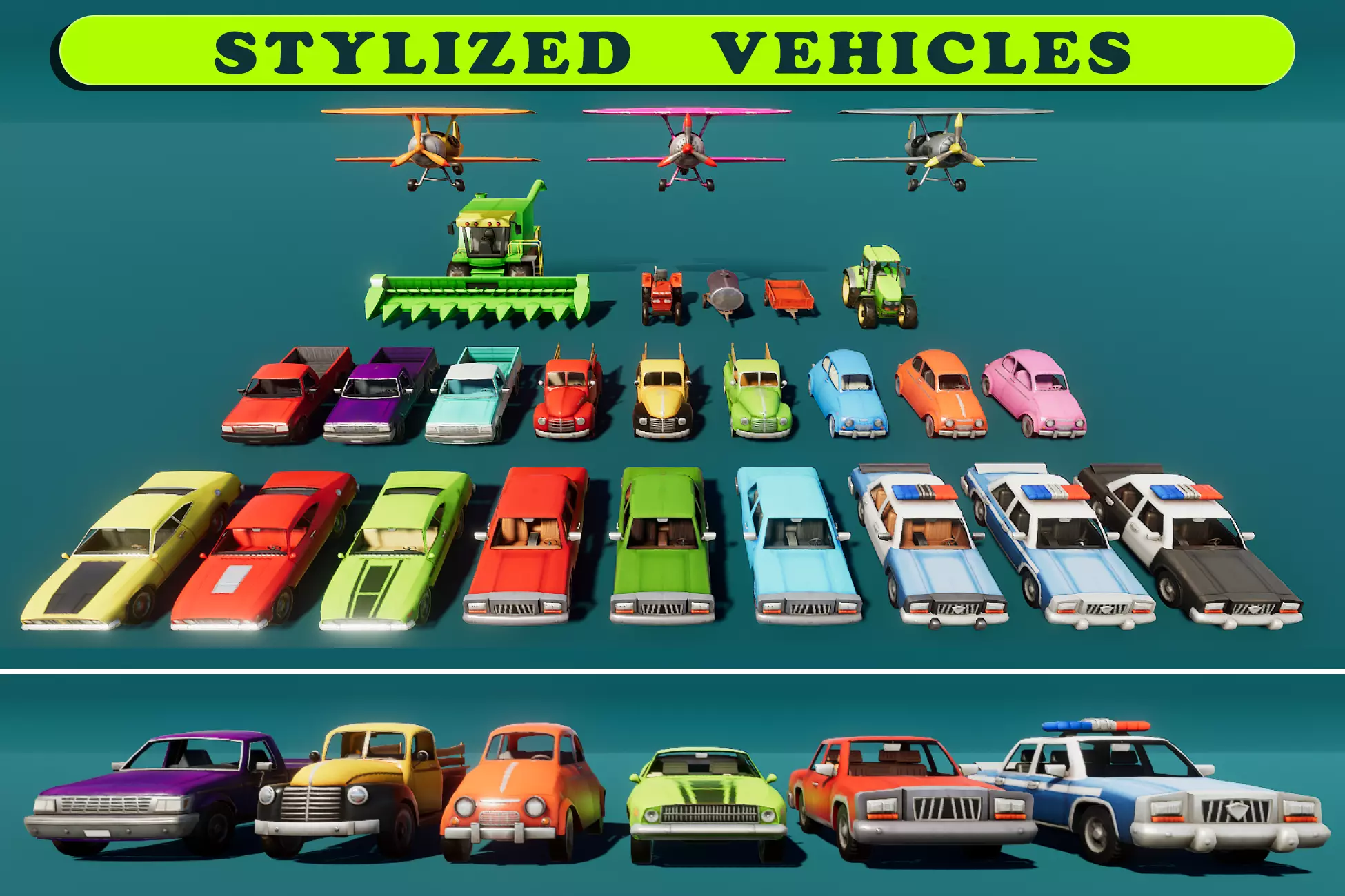 Stylized Cars Low-poly 3D model_0