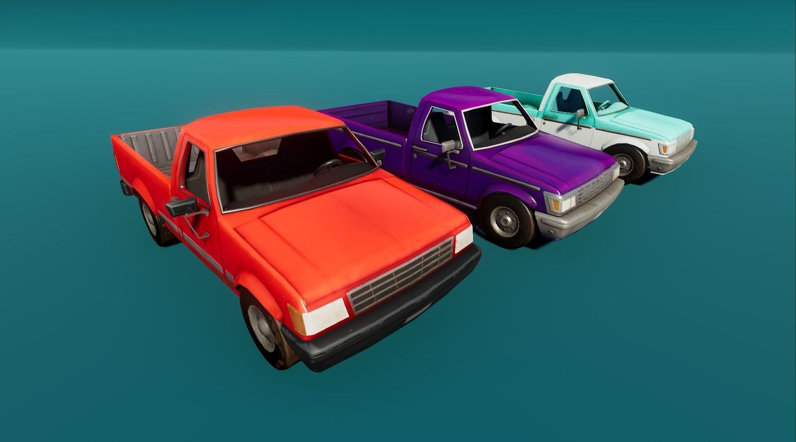 Stylized Cars Low-poly 3D model_5