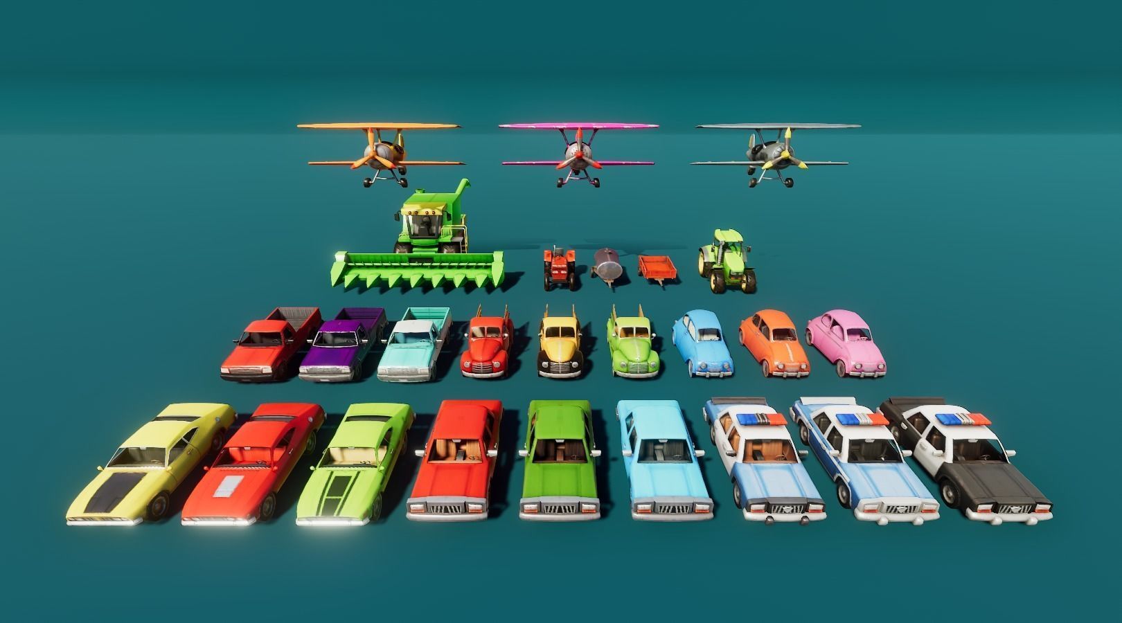 Stylized Cars Low-poly 3D model_1