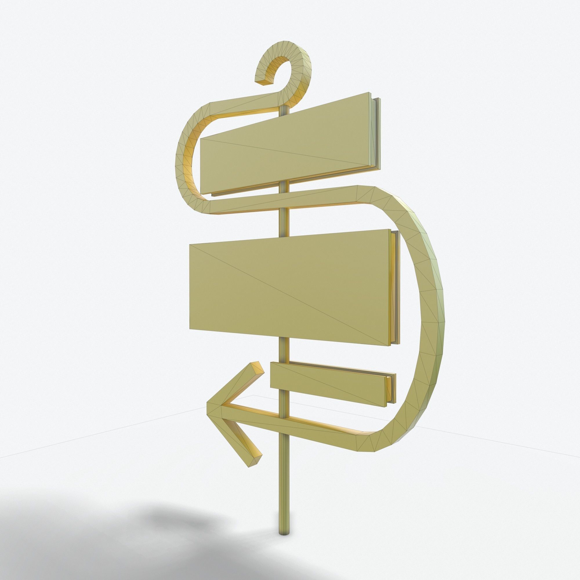 Motorway Sign PBR Pink Motel 6 Low-poly 3D model_11