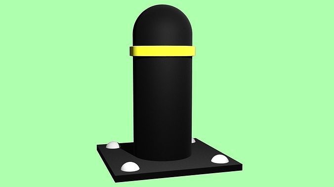 Metal Street Bollard Free 3D model