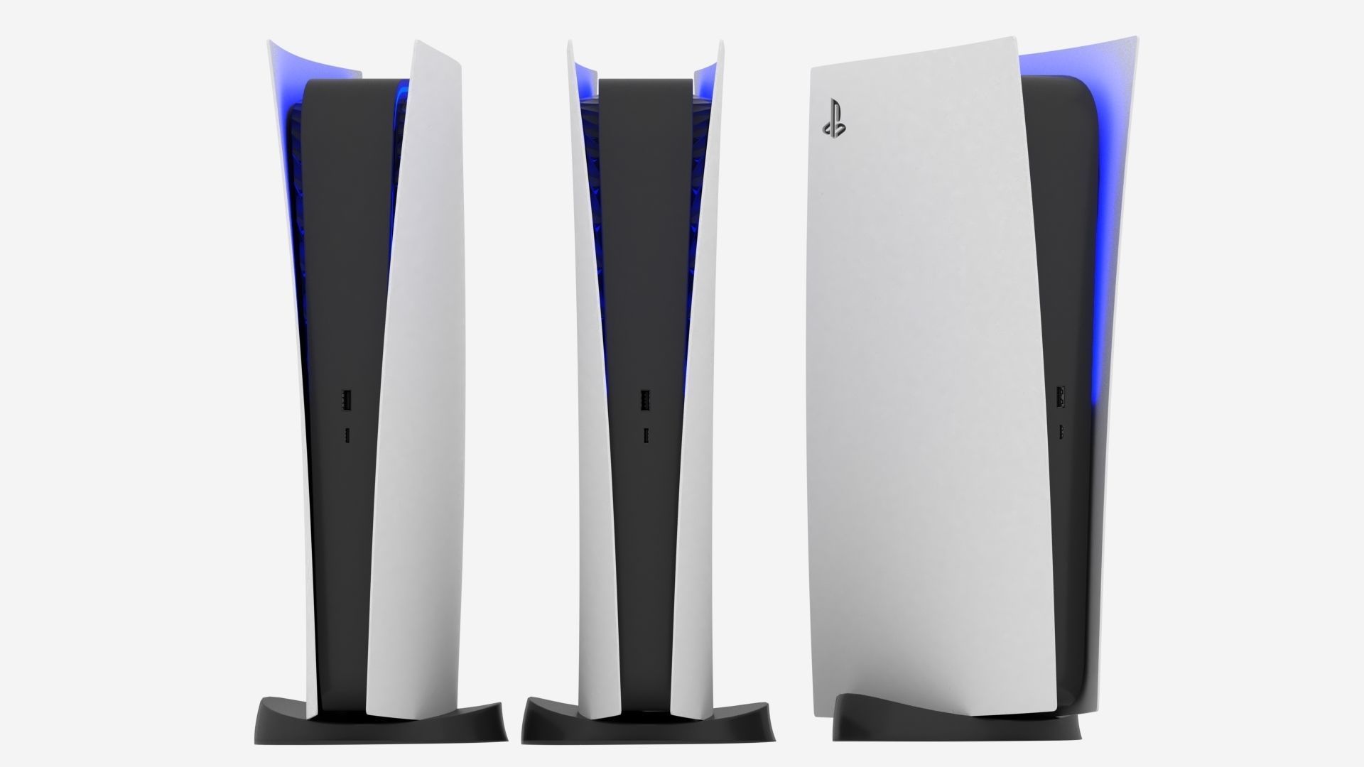 PS5 - SONY Playstation 5 console v3 disk and digital low poly Free low-poly 3D model_15