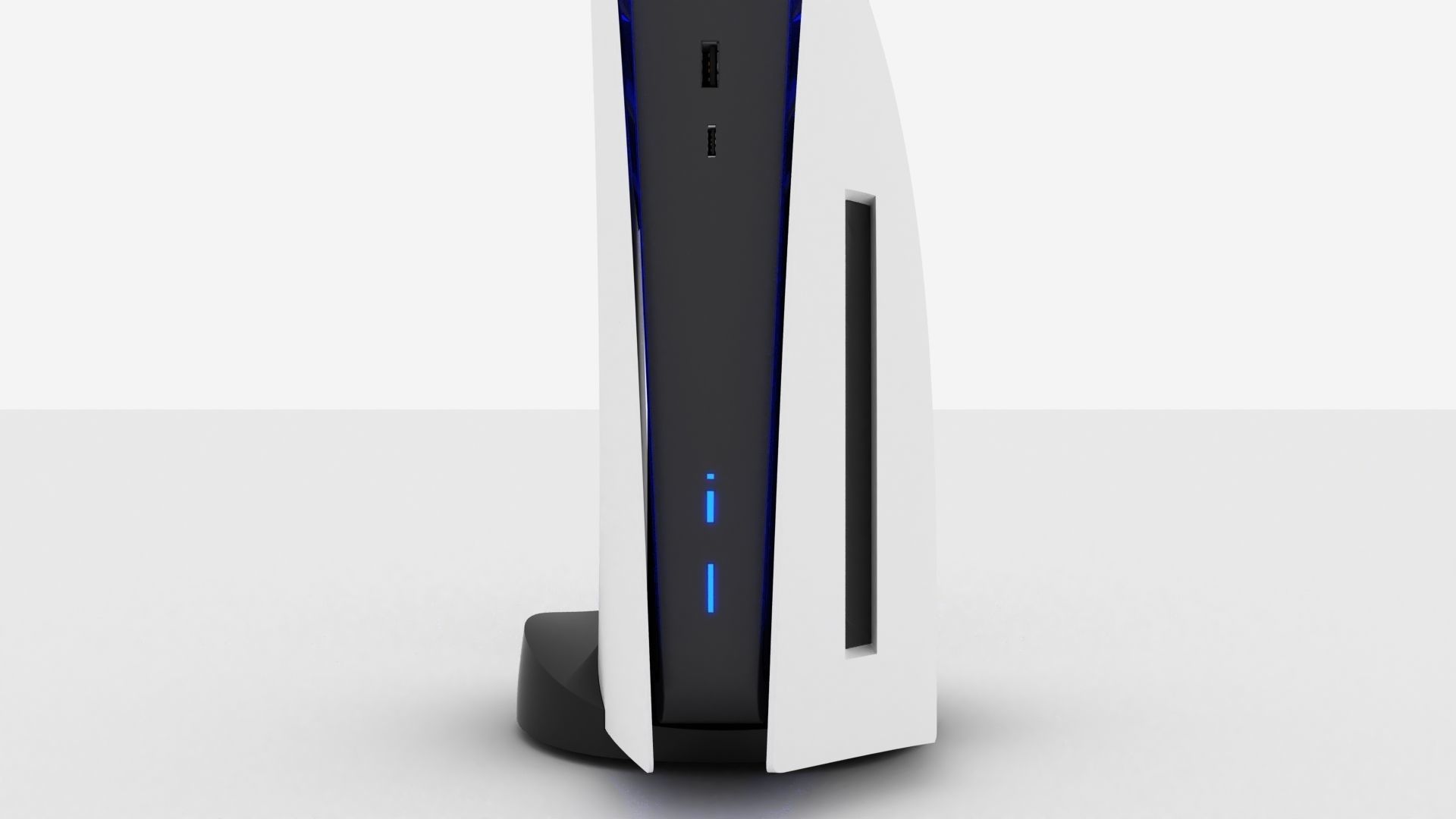 PS5 - SONY Playstation 5 console v3 disk and digital low poly Free low-poly 3D model_9