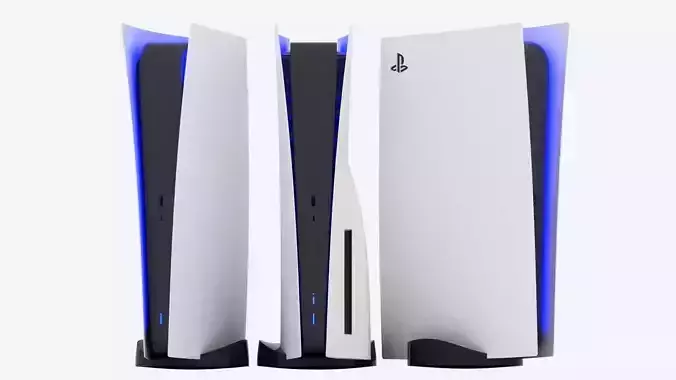 PS5 -  SONY Playstation 5 console v3 disk and digital low poly
