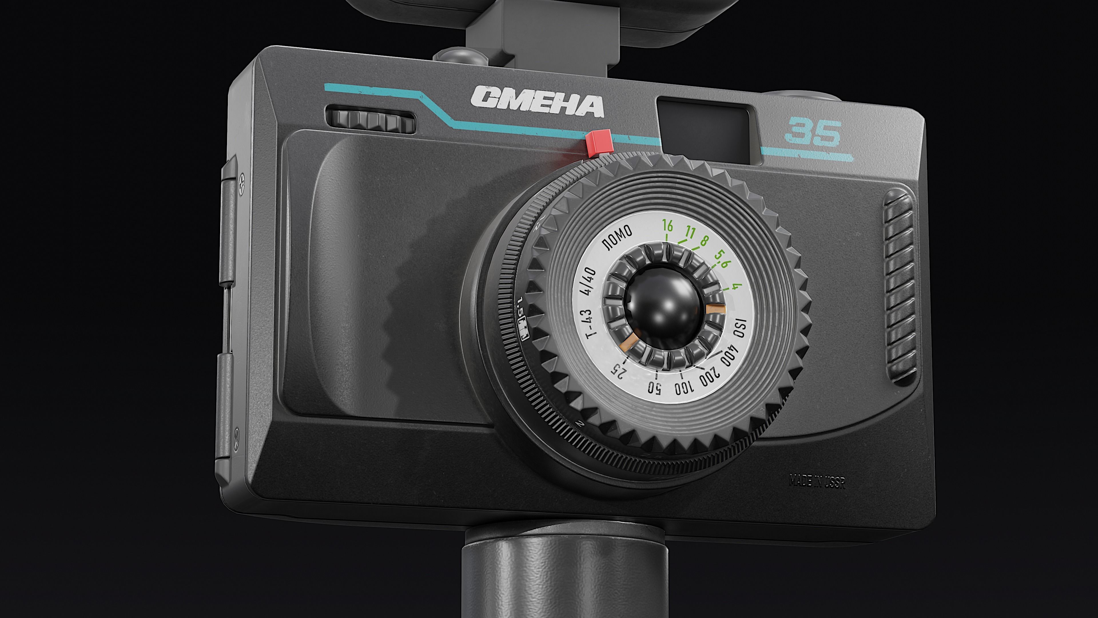 Smena-35 camera Low-poly 3D model_8