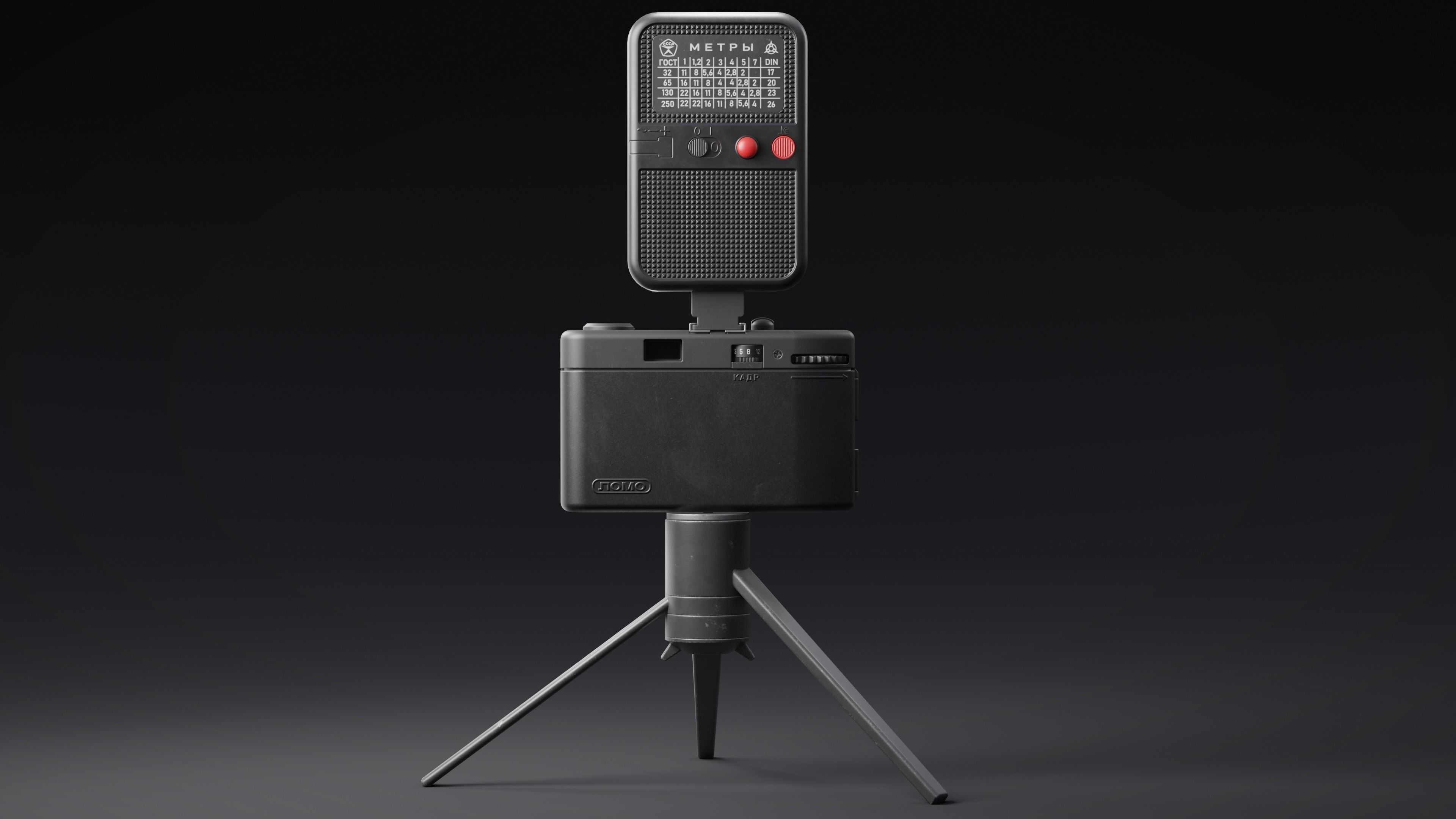 Smena-35 camera Low-poly 3D model_3