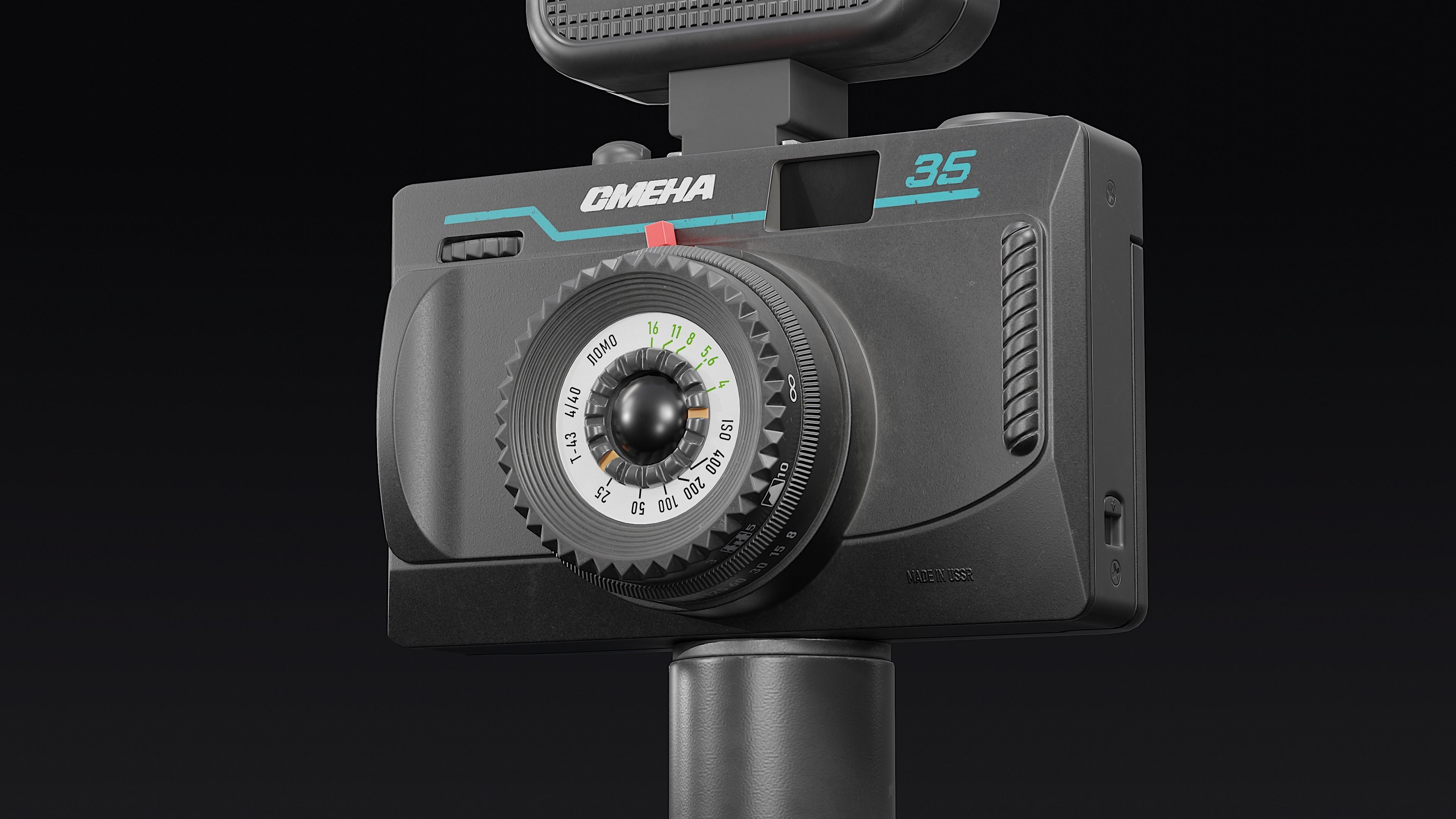 Smena-35 camera Low-poly 3D model_7
