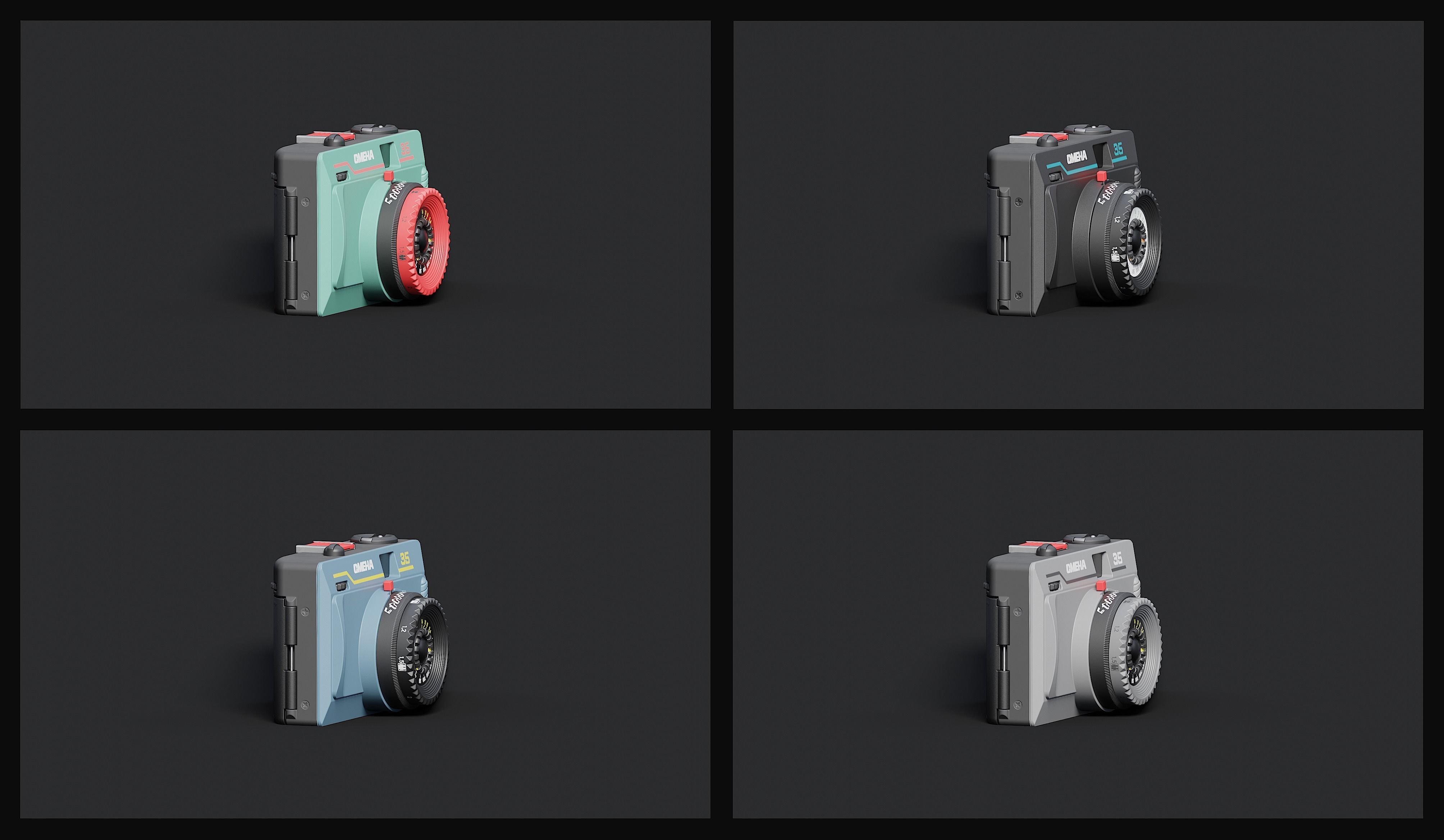 Smena-35 camera Low-poly 3D model_13