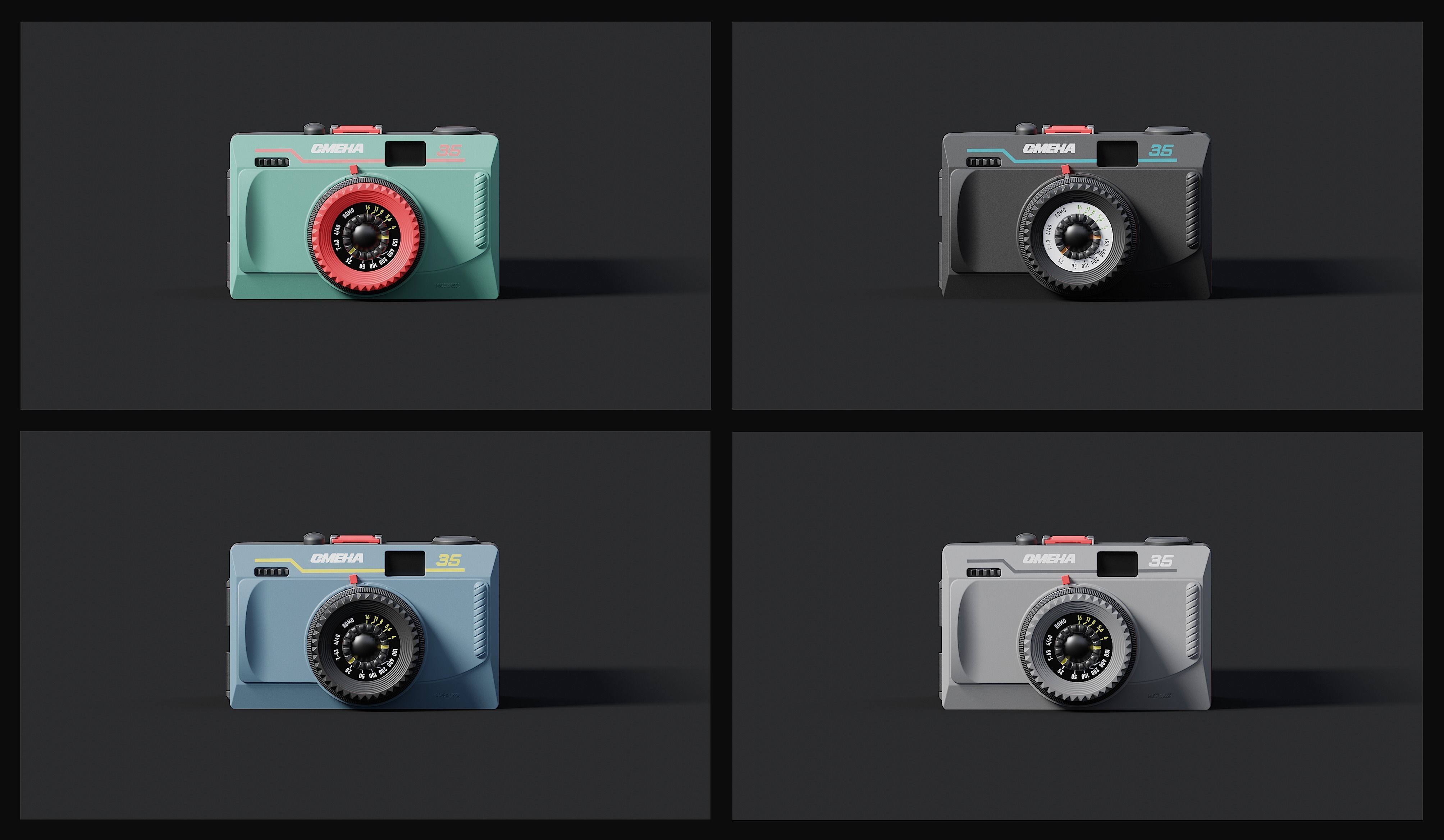 Smena-35 camera Low-poly 3D model_12
