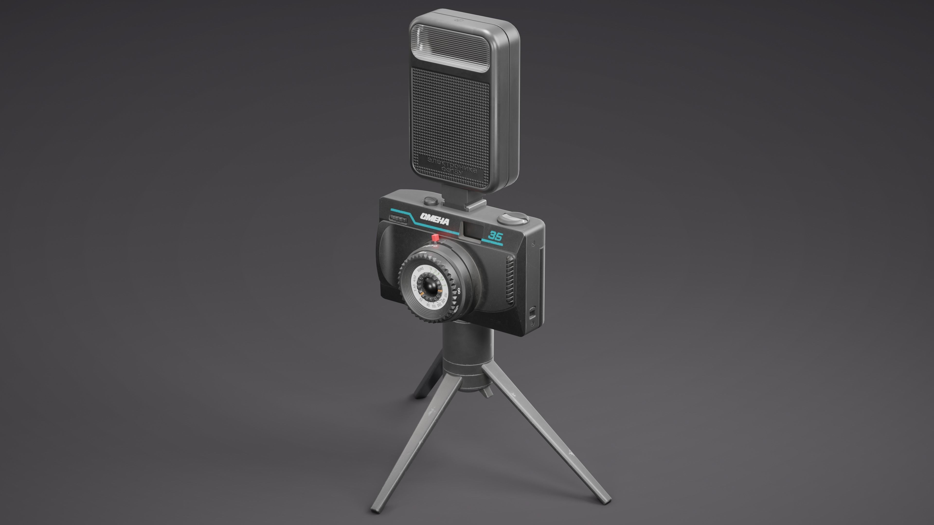 Smena-35 camera Low-poly 3D model_0
