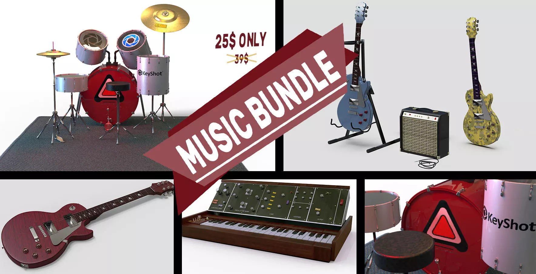 Music Bundle 3D Model Collection_0
