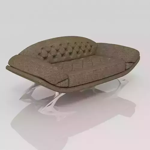 Sofa 3d model modern with chrome legs