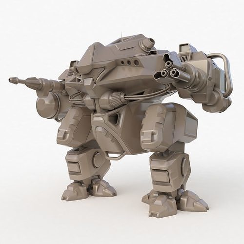 Mecha Robo Cop Clay Vray AI High Poly 3D model
