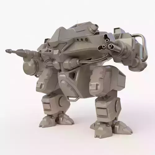 Mecha Robo Cop Clay Vray AI High Poly