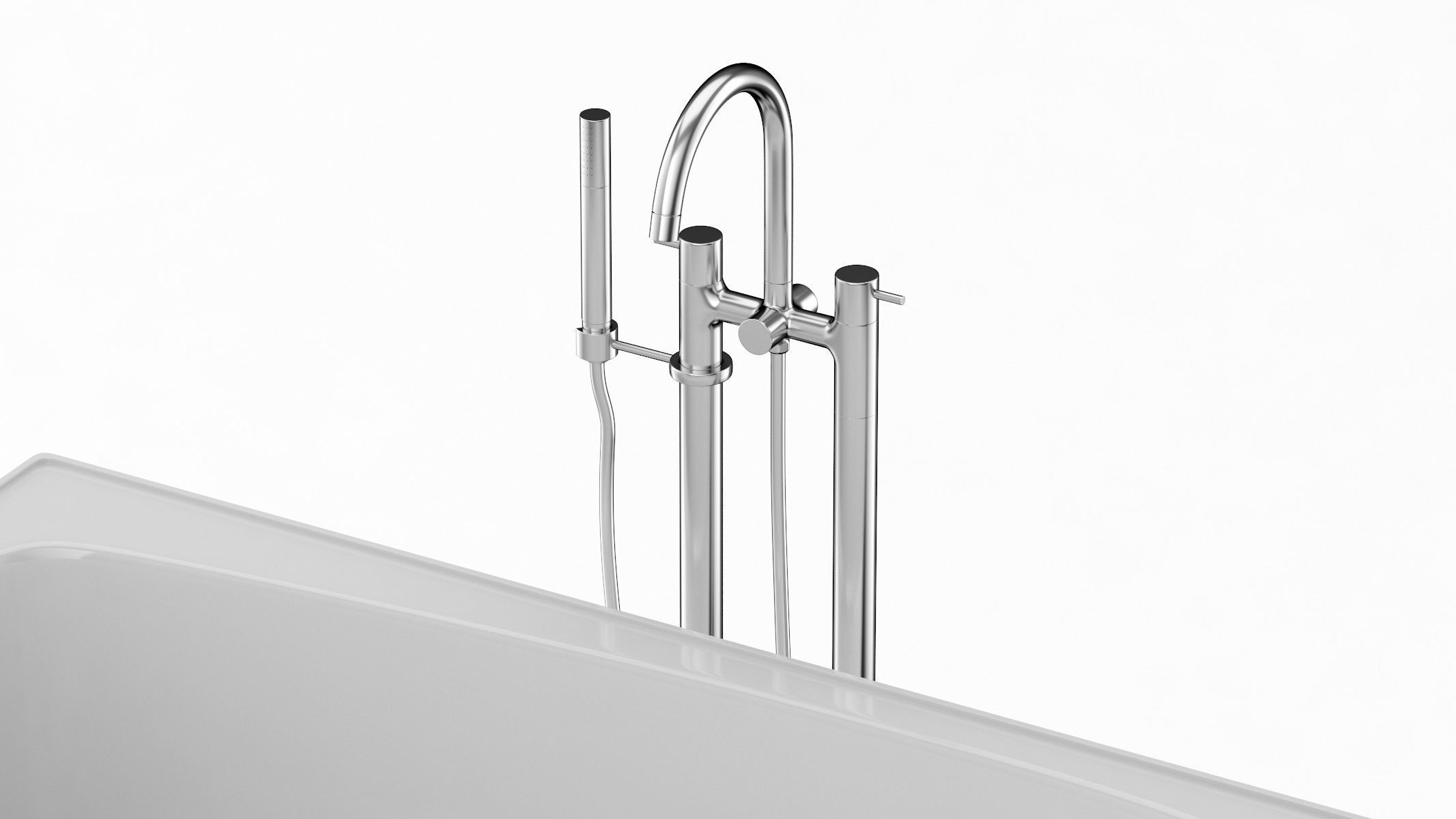 Enameled Cast Iron Bathtub 3D model_5