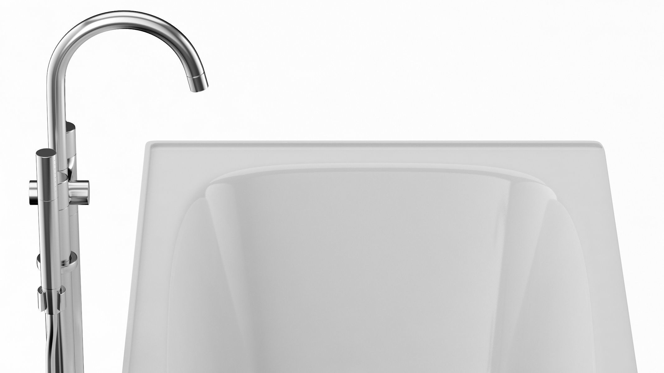 Enameled Cast Iron Bathtub 3D model_7