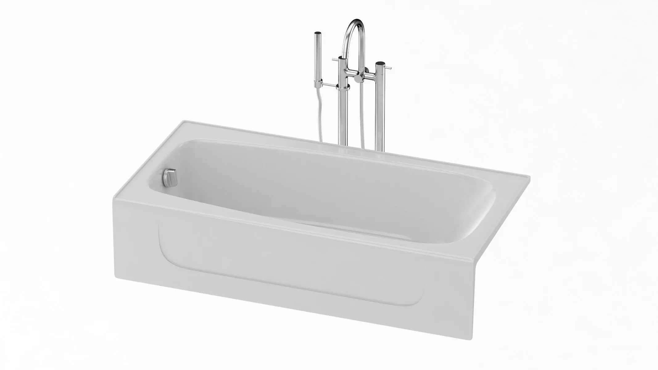Enameled Cast Iron Bathtub 3D model_0