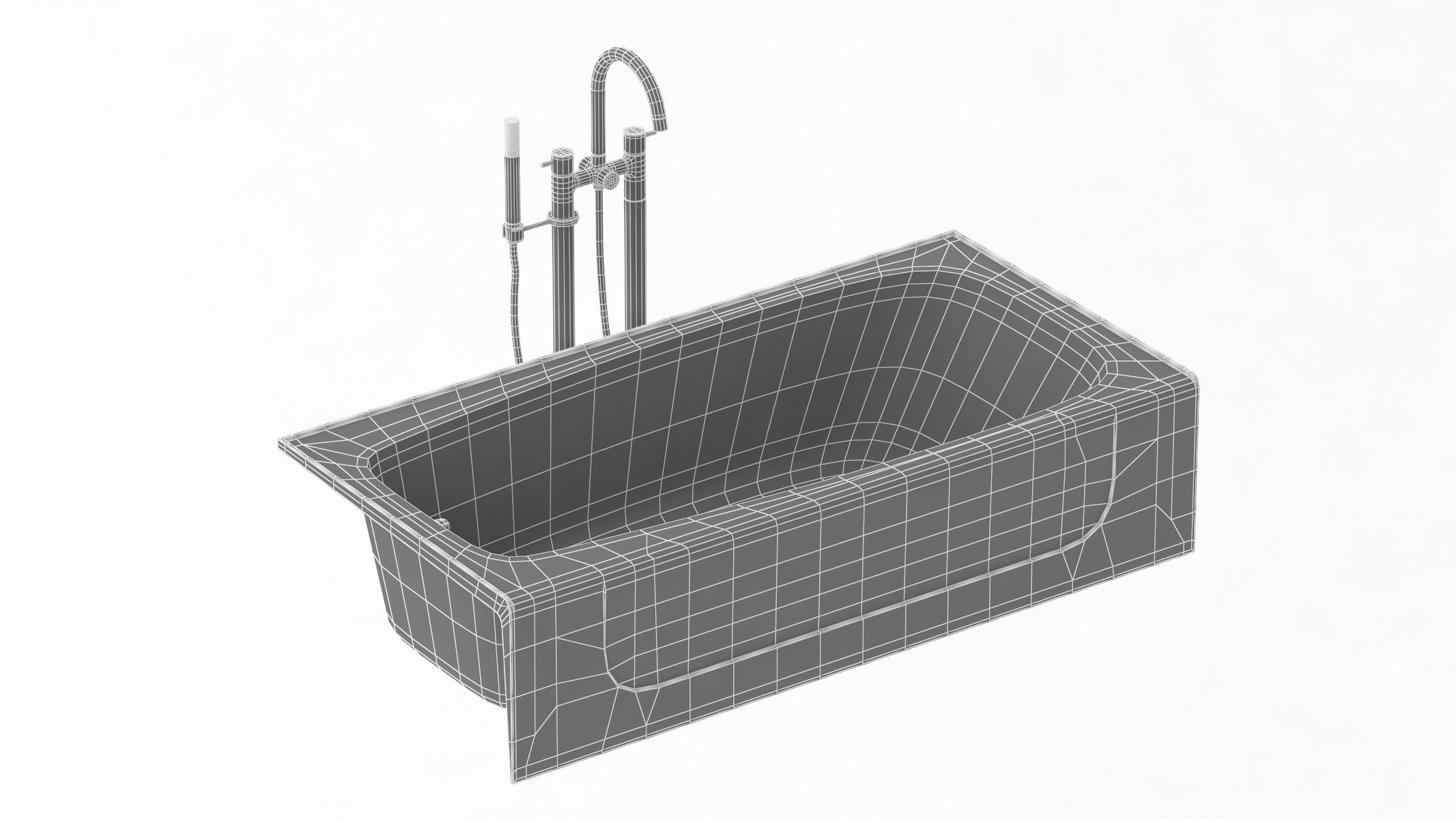 Enameled Cast Iron Bathtub 3D model_11