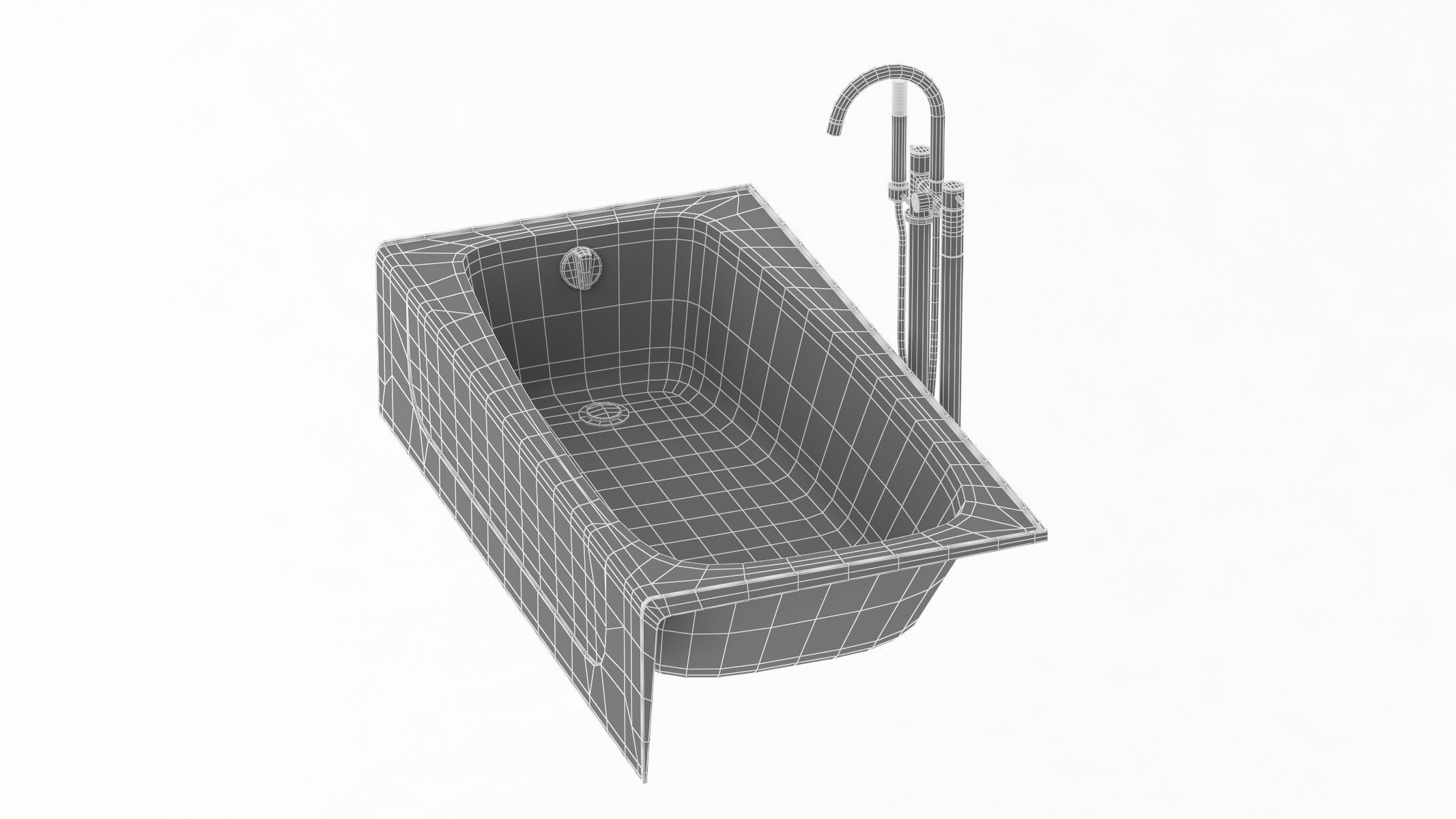 Enameled Cast Iron Bathtub 3D model_14