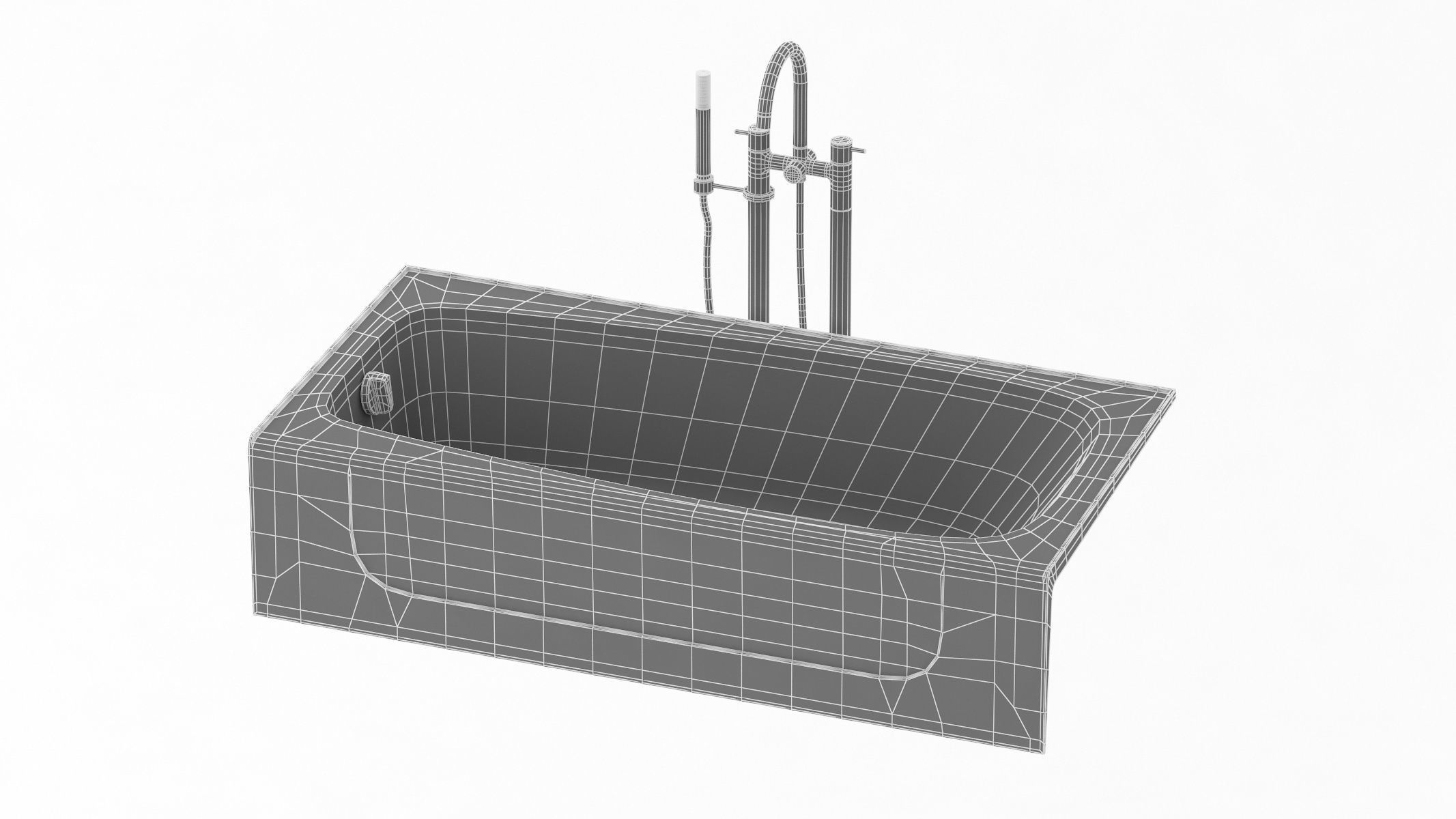 Enameled Cast Iron Bathtub 3D model_10