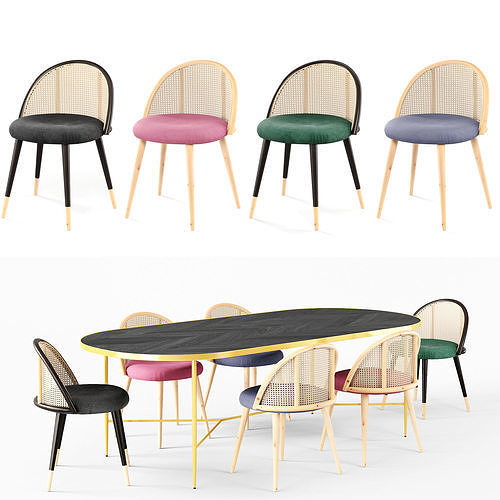 Dining Set 1- by Chair Rattan 3D model