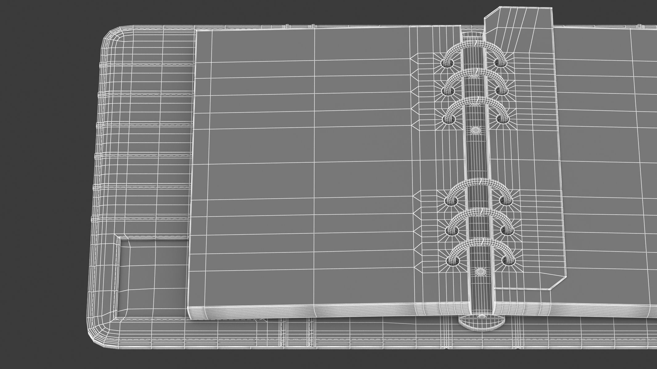 Leather Black Organizer Open 3D model_17