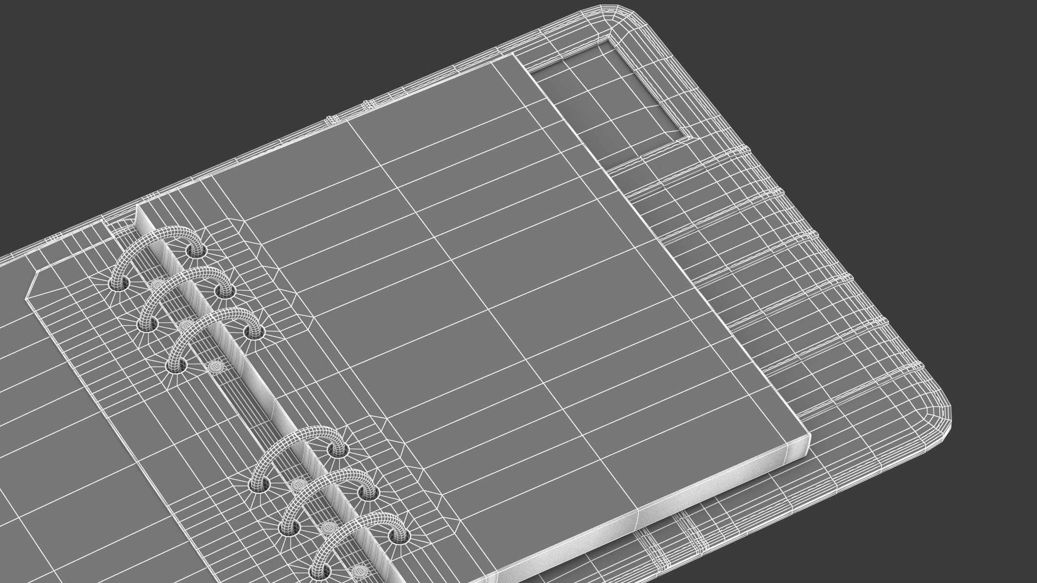 Leather Black Organizer Open 3D model_15